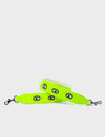 Detachable Neon Yellow Leather Shoulder Strap - All Over Eyes Embroidery - Side