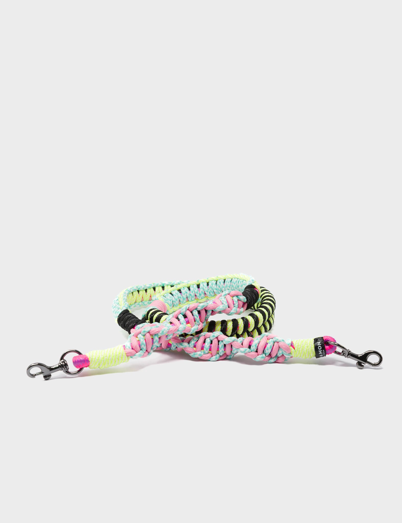 Detachable Shoulder Strap - Green and Pink Handwoven Paracord - Main View