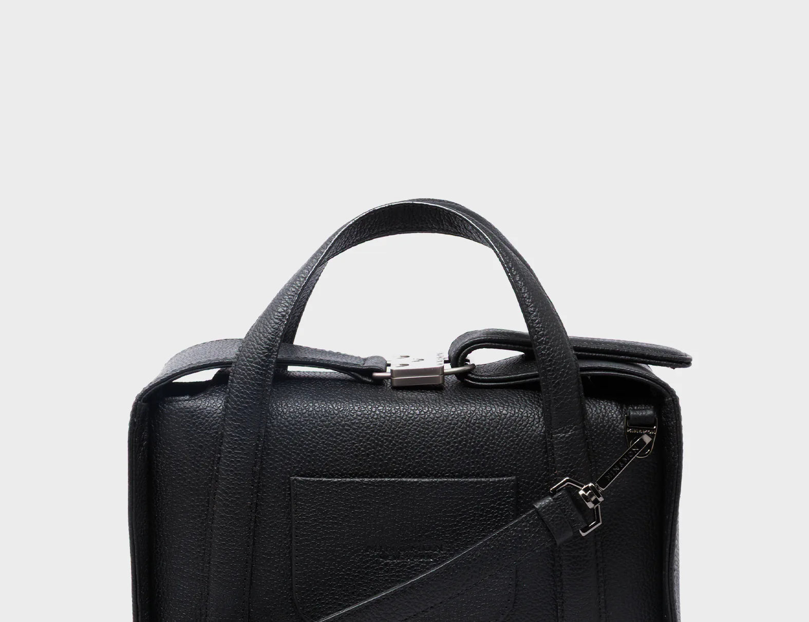 Benji Medium Crossbody Black Leather Bag - Look Up 👀 - Back View
