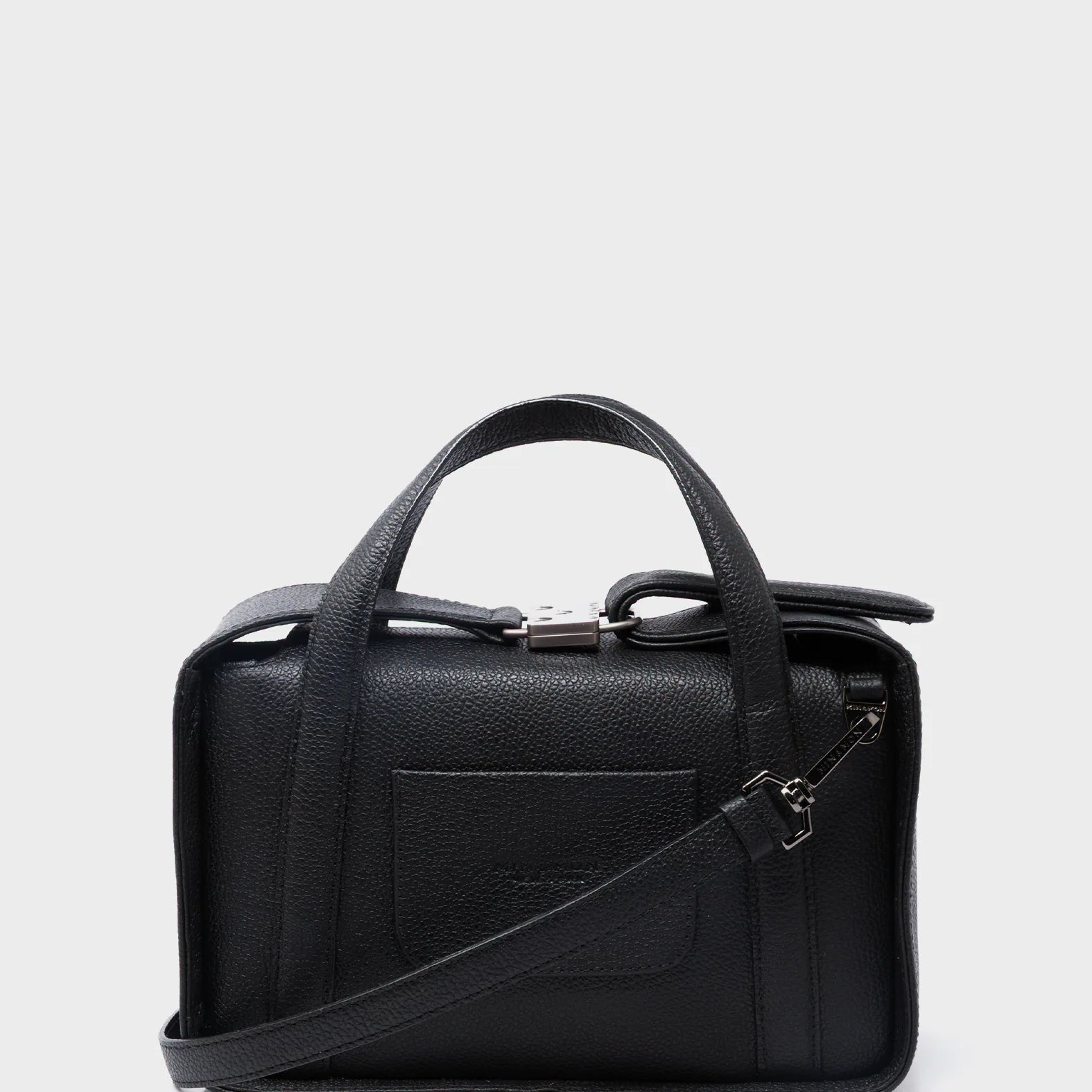 Benji Medium Crossbody Black Leather Bag - Look Up 👀 - Back View