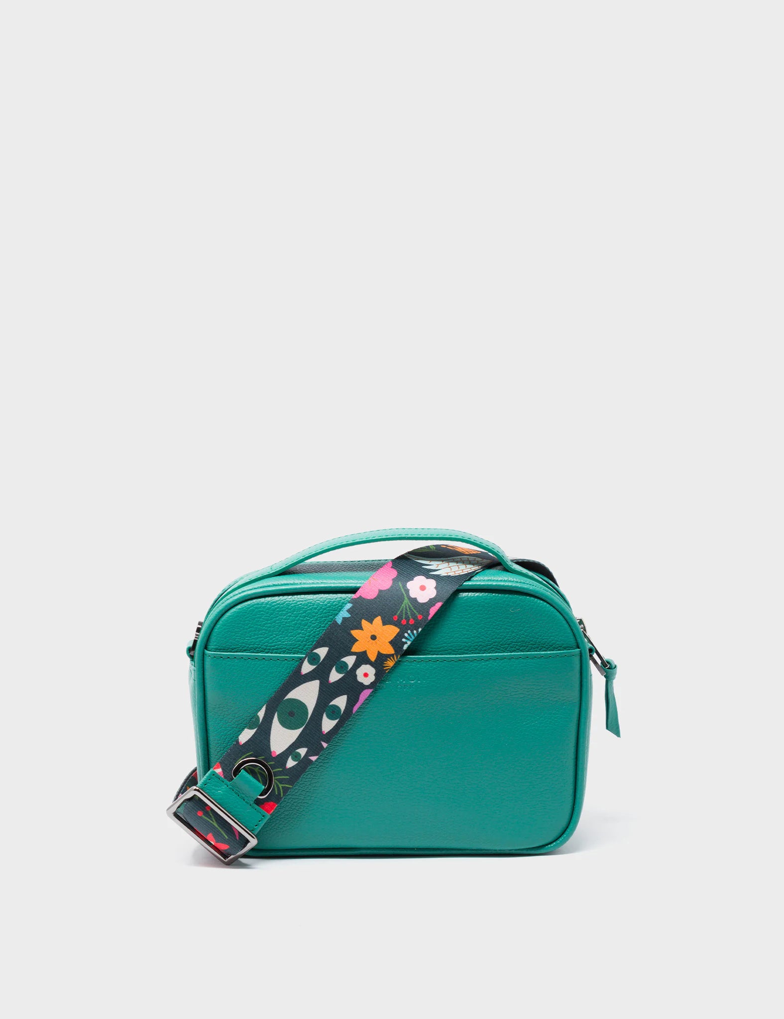 Verto Green Leather Crossbody Bag - Flying Tiger Embroidery - Back View