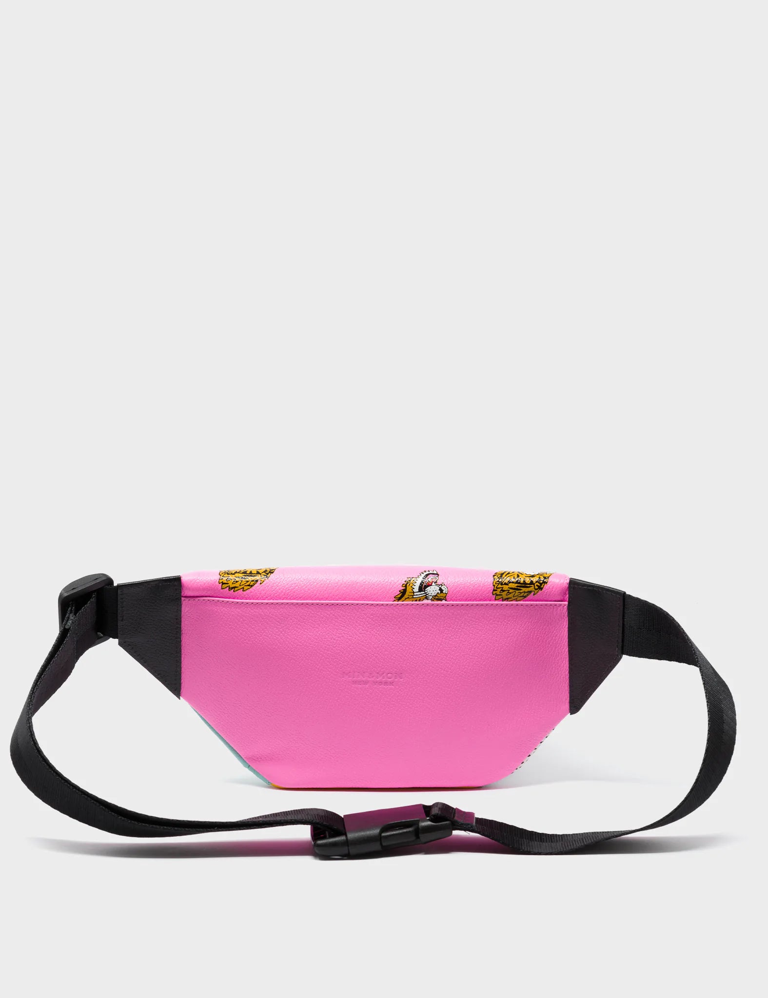 Harold Fanny Pack Bubblegum Pink Leather - Blazing Tiger Print - Back View