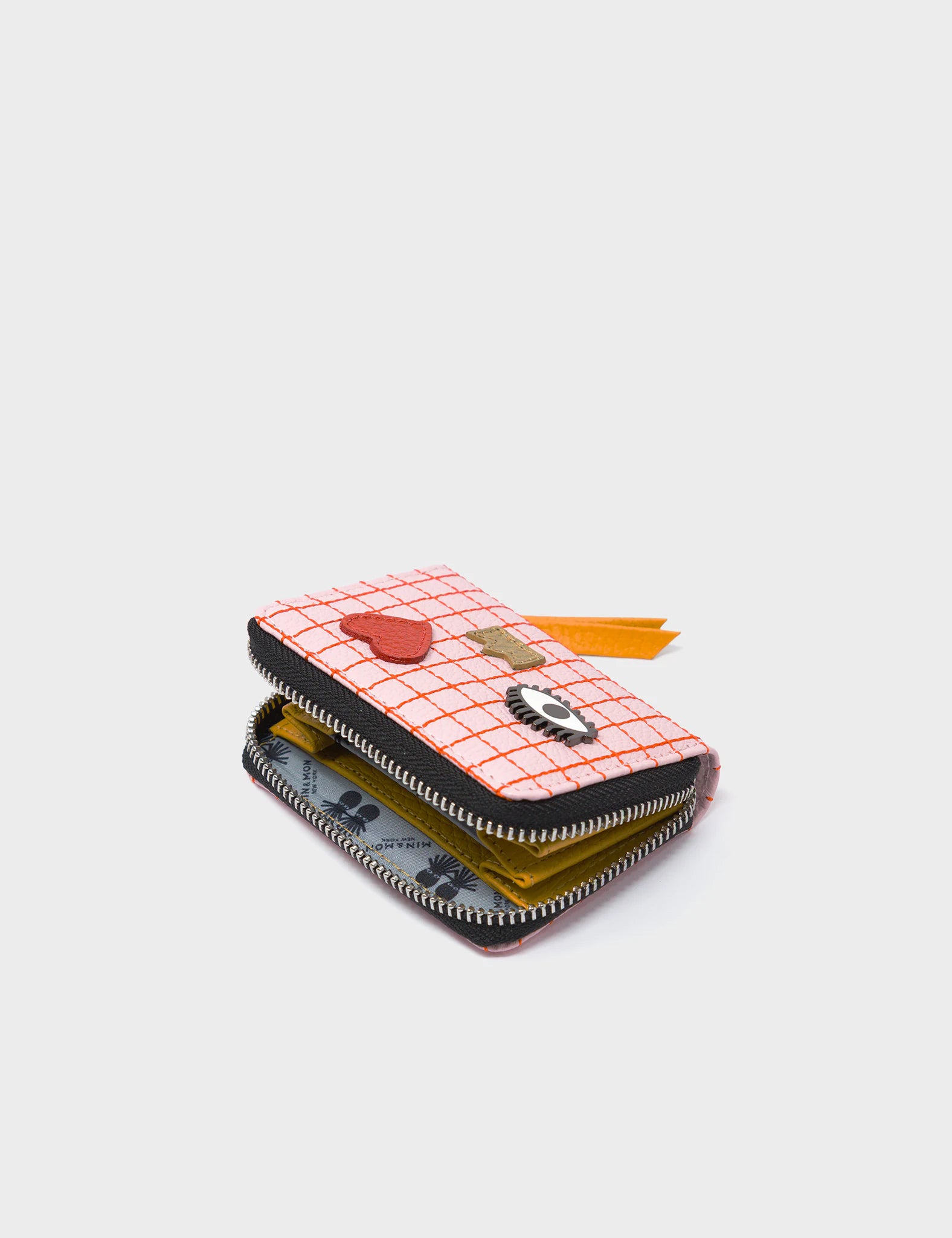 Frodo Parfait Pink Leather Zip Around Wallet - Lovestitch Design - Open