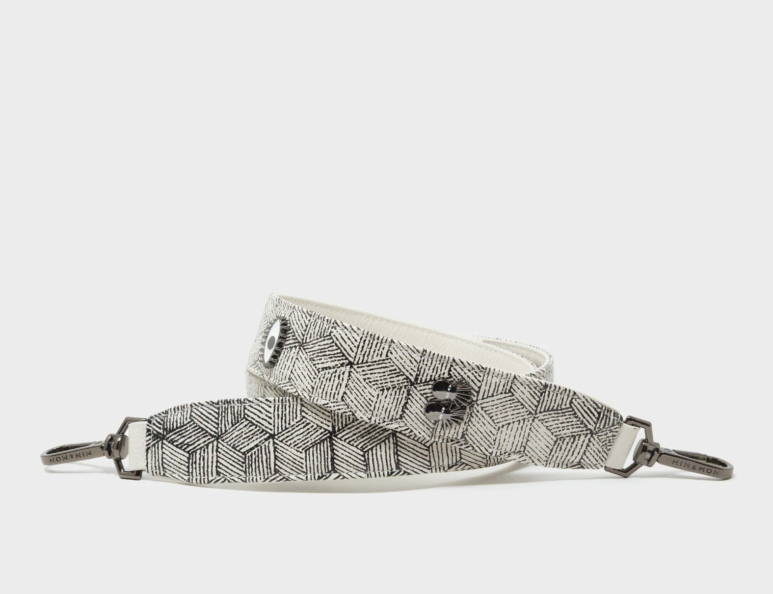 Detachable Cream Leather Shoulder Strap - Cubes Design - Main View