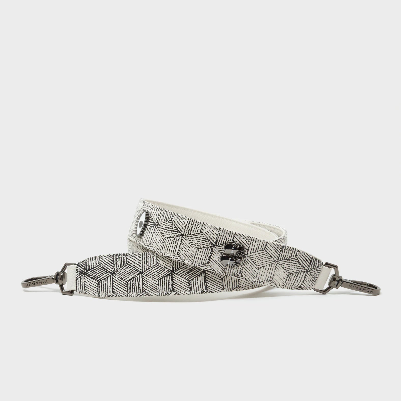 Detachable Cream Leather Shoulder Strap - Cubes Design - Main View