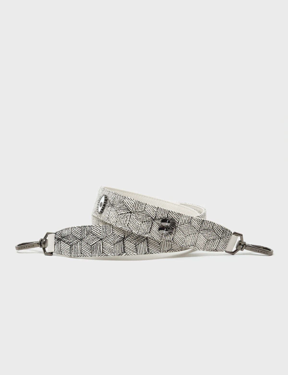 Detachable Cream Leather Shoulder Strap - Cubes Design - Main View