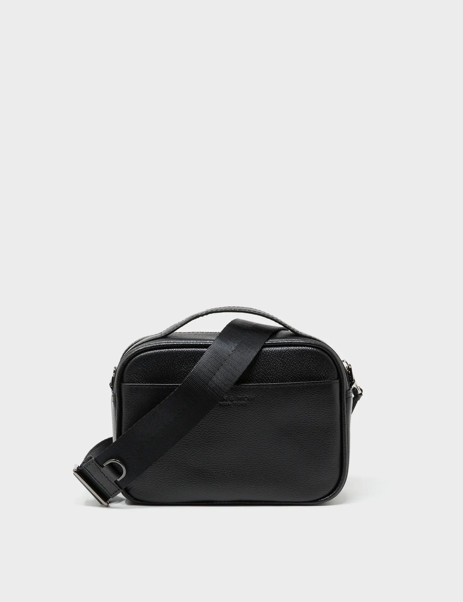 Verto Black Leather Crossbody Bag - Retro Tiger Design - Back View