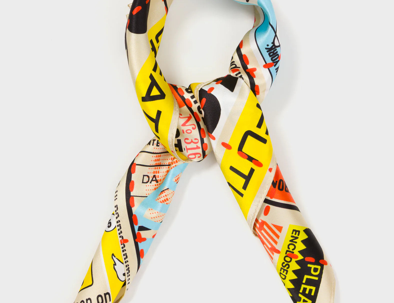 Beige Silk Headscarf - Kind Type Design - Wrapped
