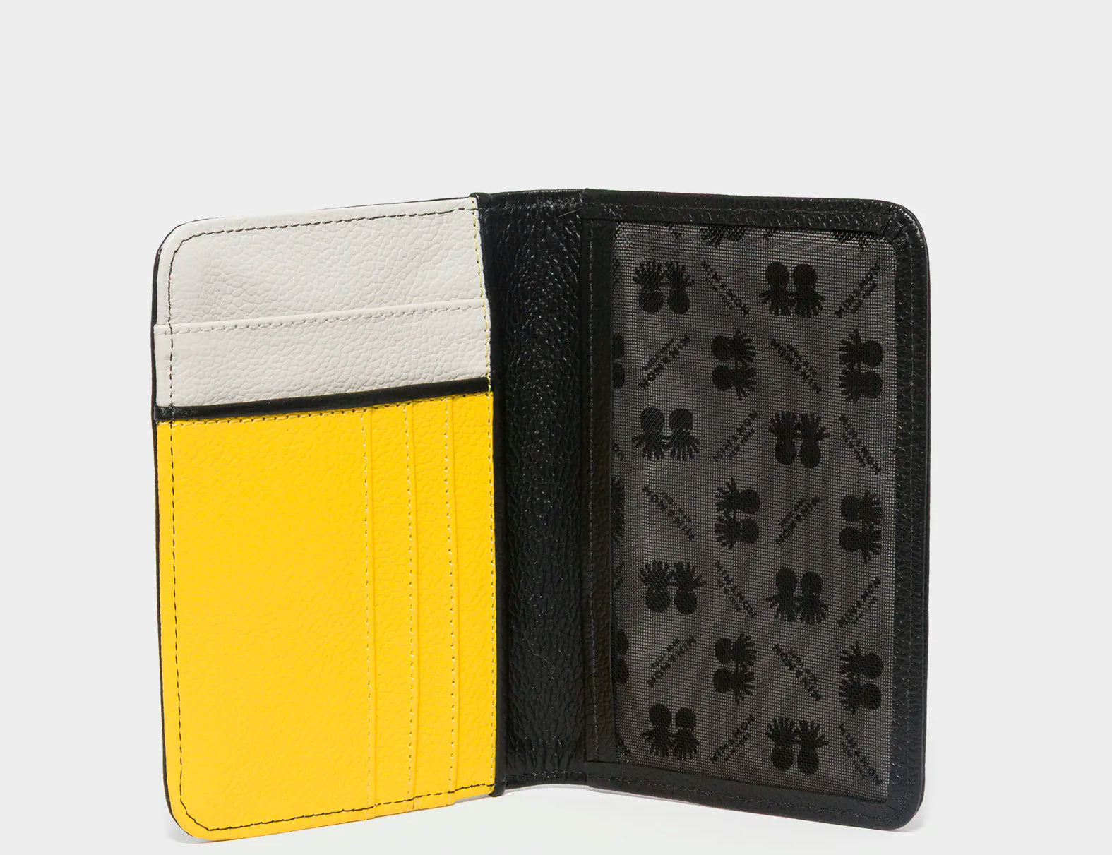 Frida Black Leather Passport Cover - Pigeonista Design - Open View