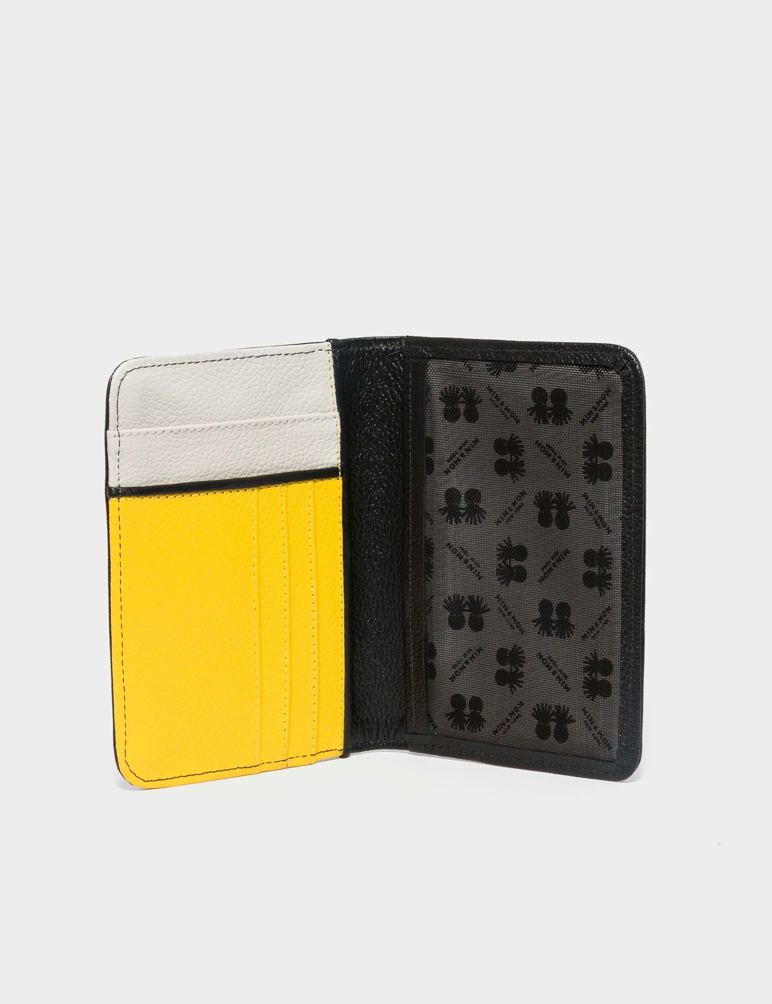 Frida Black Leather Passport Cover - Pigeonista Design - Open View