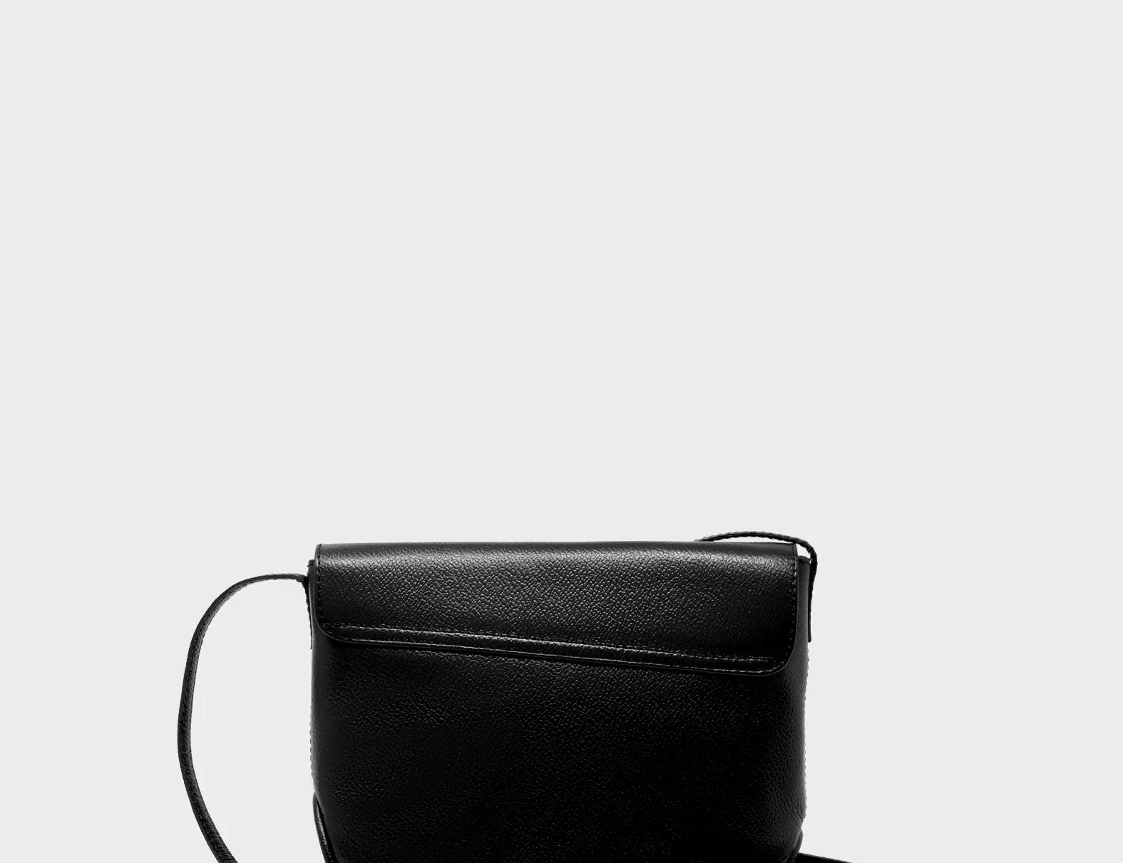 Bruno Mini Crossbody Black Leather Bag - All Over Eyes Embroidery - Back View