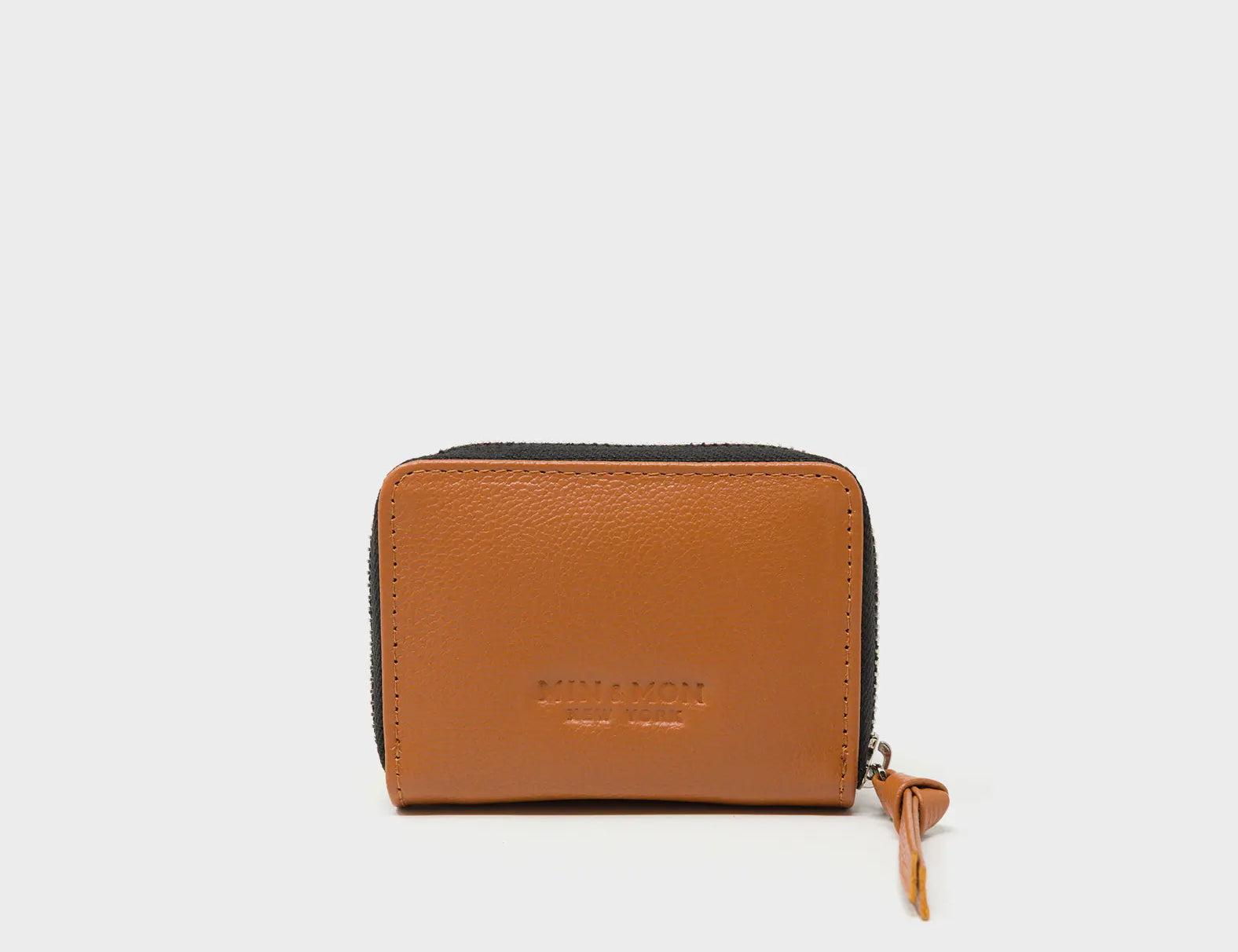 Frodo Caramel Leather Zip Around Wallet - Eyes Engraved - Back