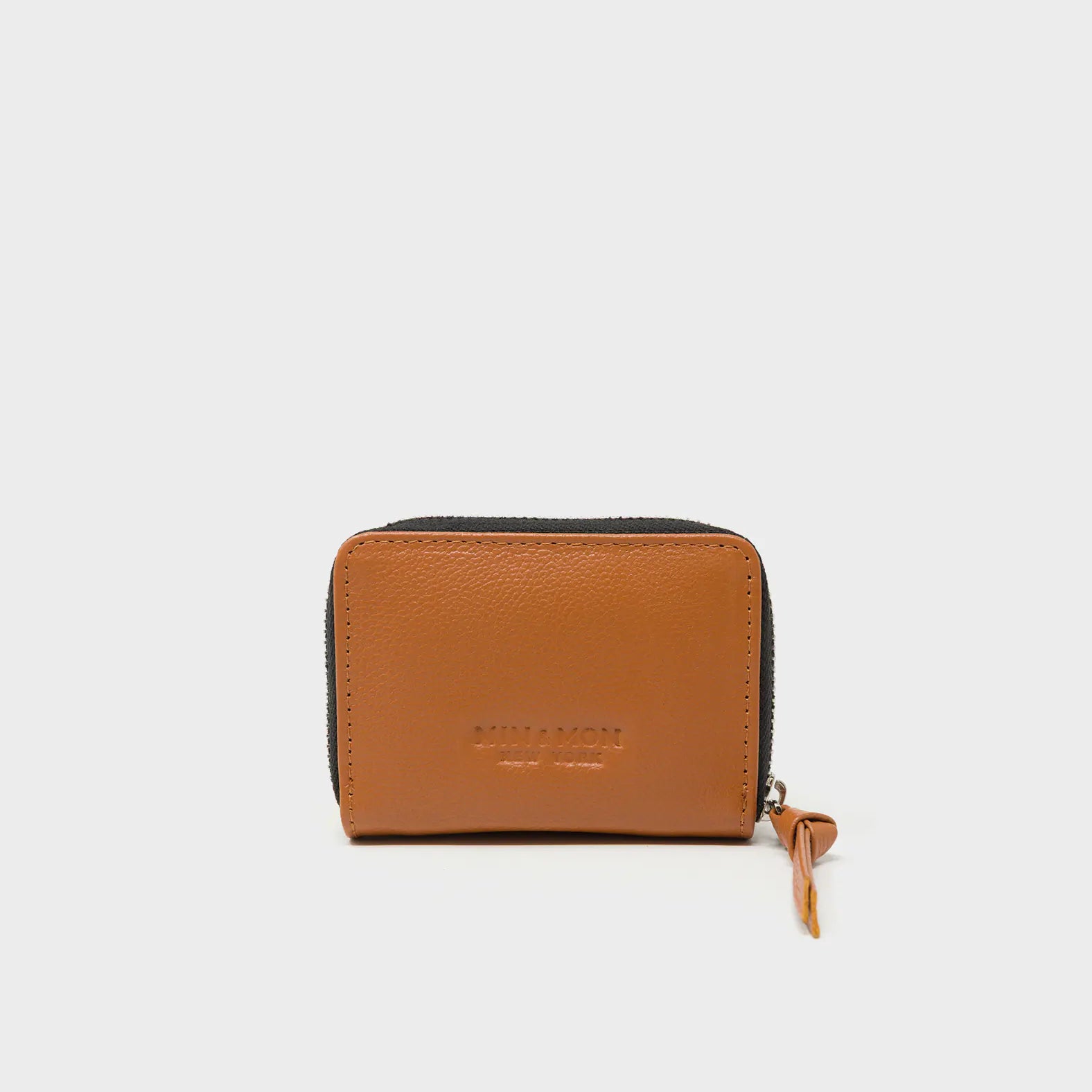 Frodo Caramel Leather Zip Around Wallet - Eyes Engraved - Back