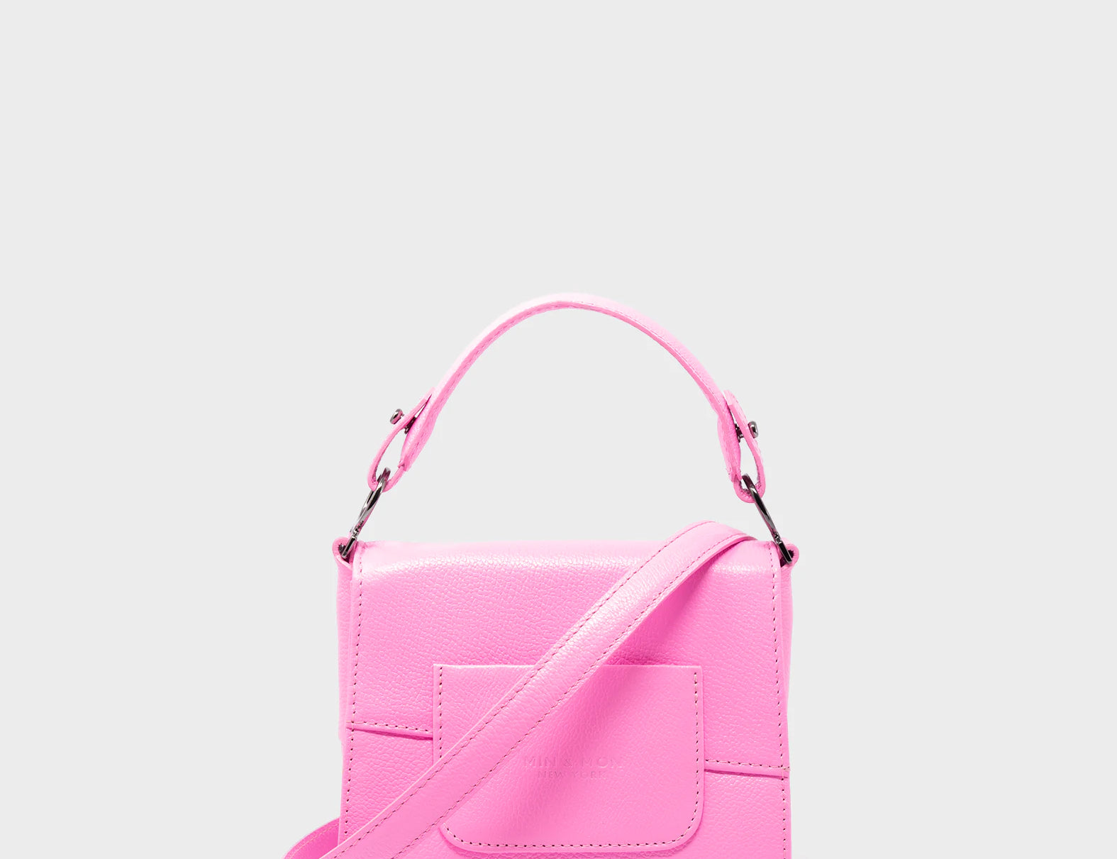 Anastasio Micro Crossbody Handbag Bubblegum Pink Leather - Eyes Embroidery back view
