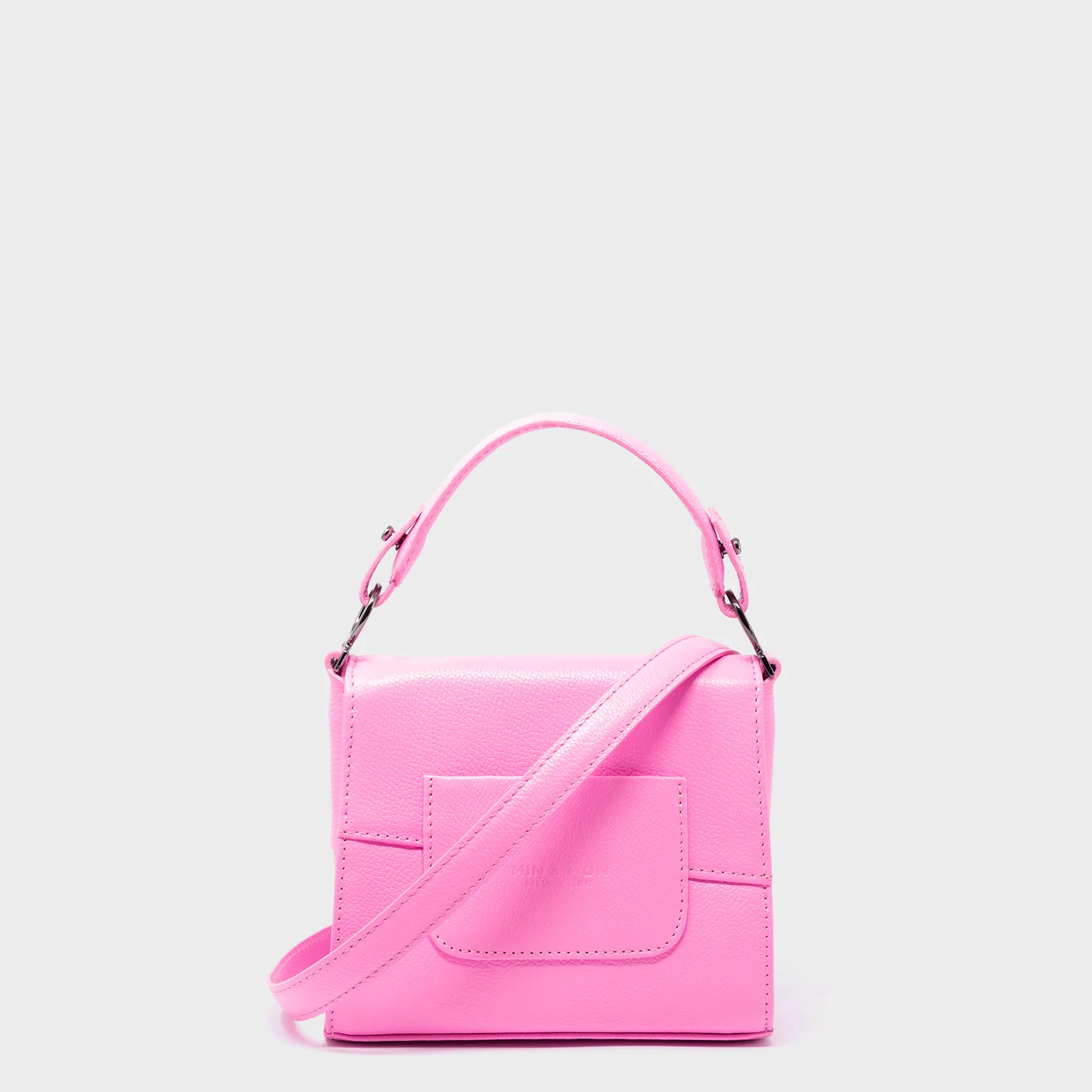 Anastasio Micro Crossbody Handbag Bubblegum Pink Leather - Eyes Embroidery back view