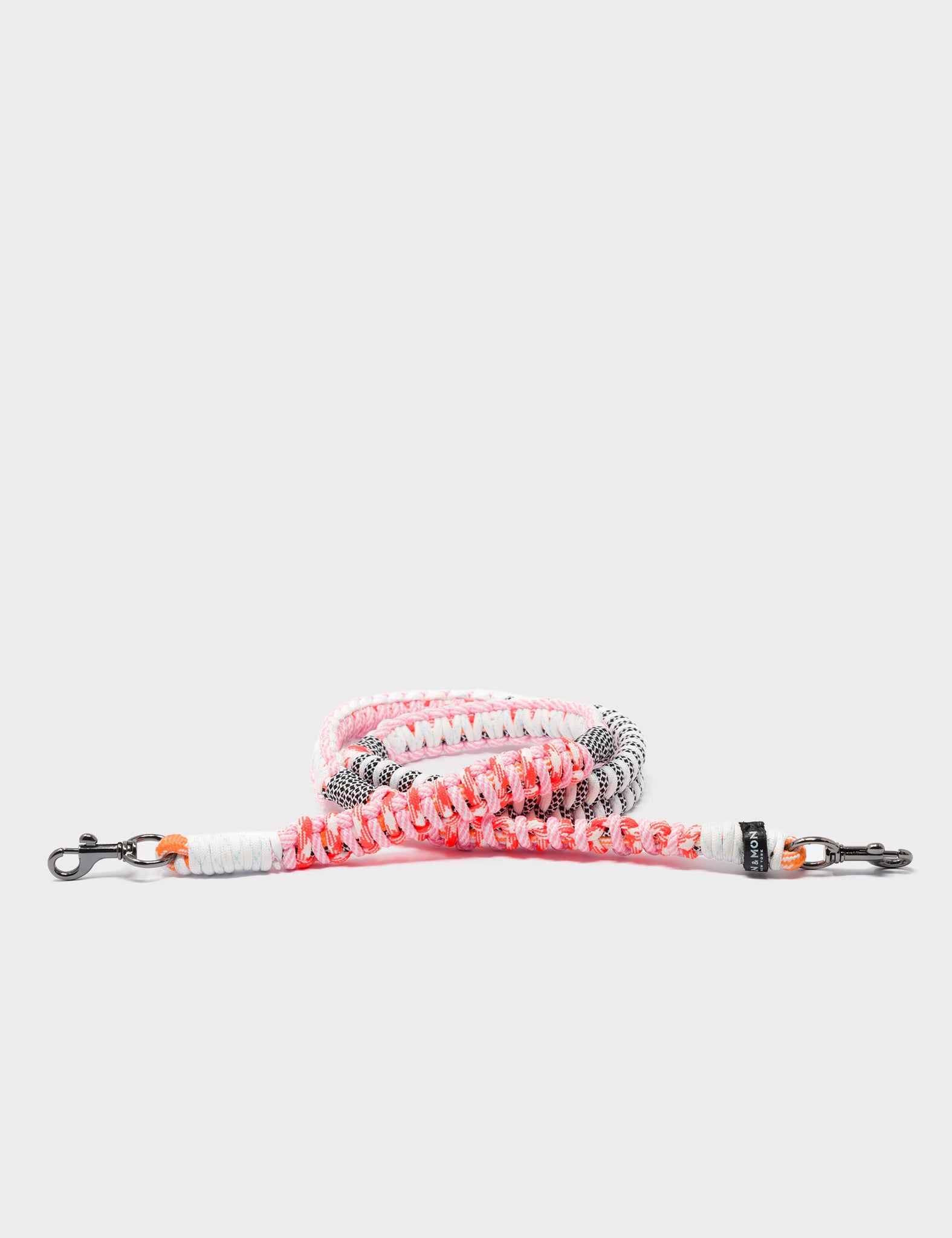 Detachable Shoulder Strap - Rosa, Orange and Black Handwoven Paracord - Main View