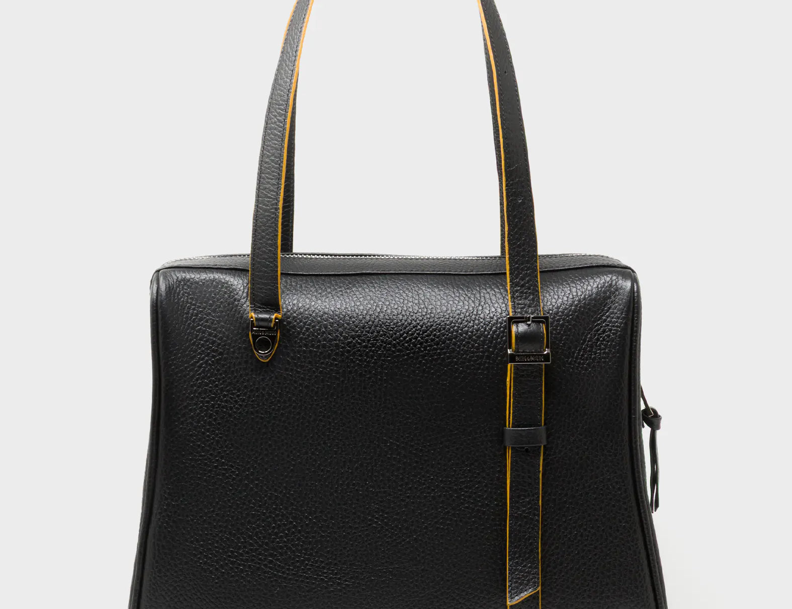 Esther Black Satchel Bag - Happy Tiger Print - Back