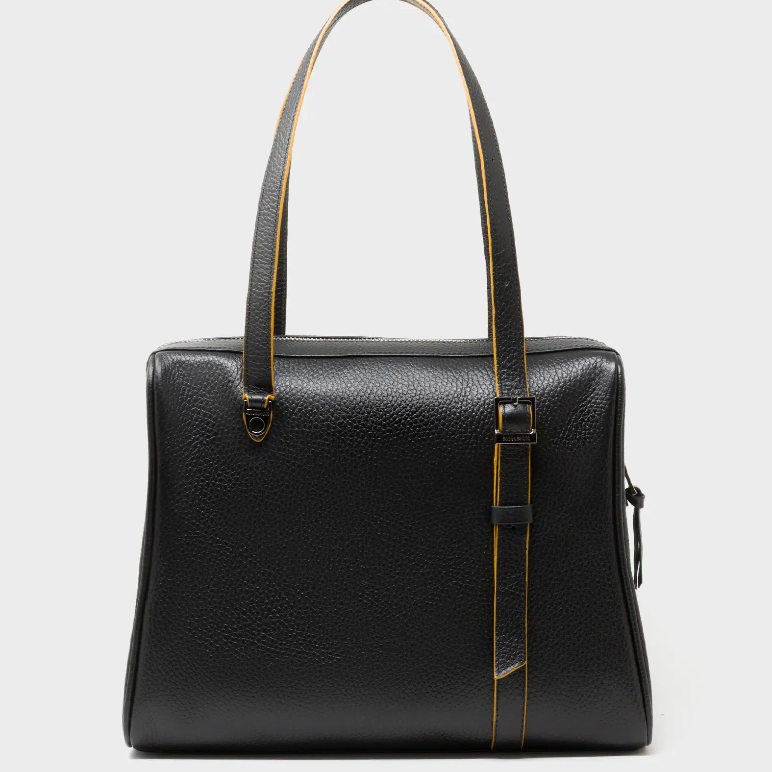Esther Black Satchel Bag - Happy Tiger Print - Back
