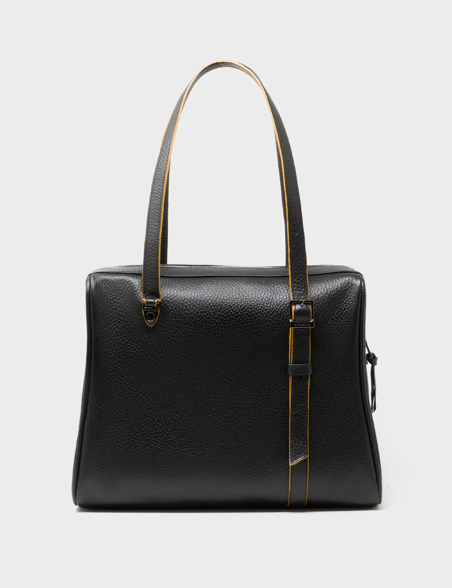 Esther Black Satchel Bag - Happy Tiger Print - Back