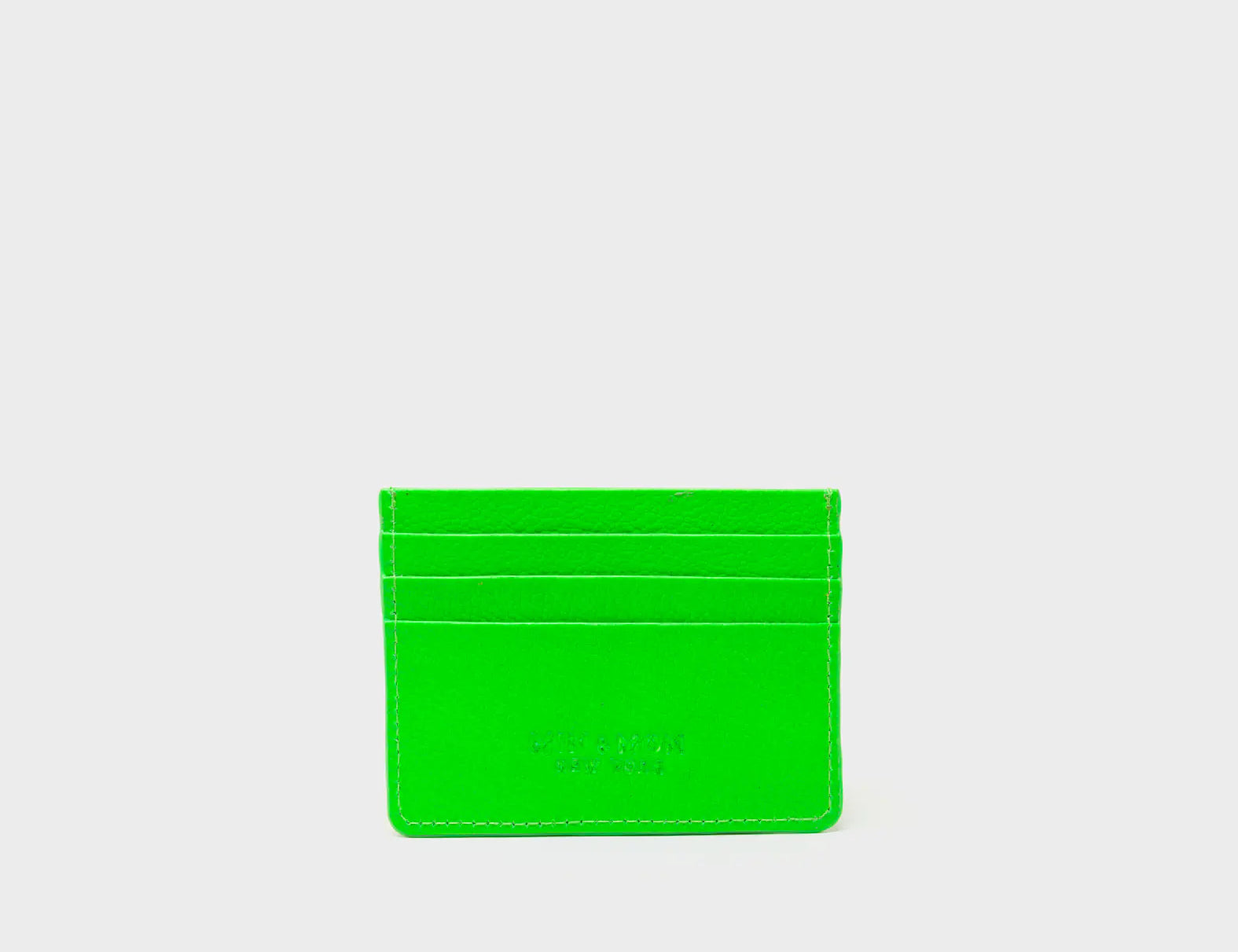 Filium Neon Green Leather Cardholder - Look Up Design - Back