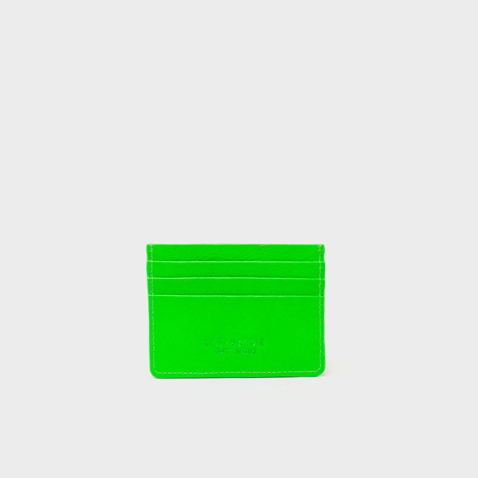 Filium Neon Green Leather Cardholder - Look Up Design - Back
