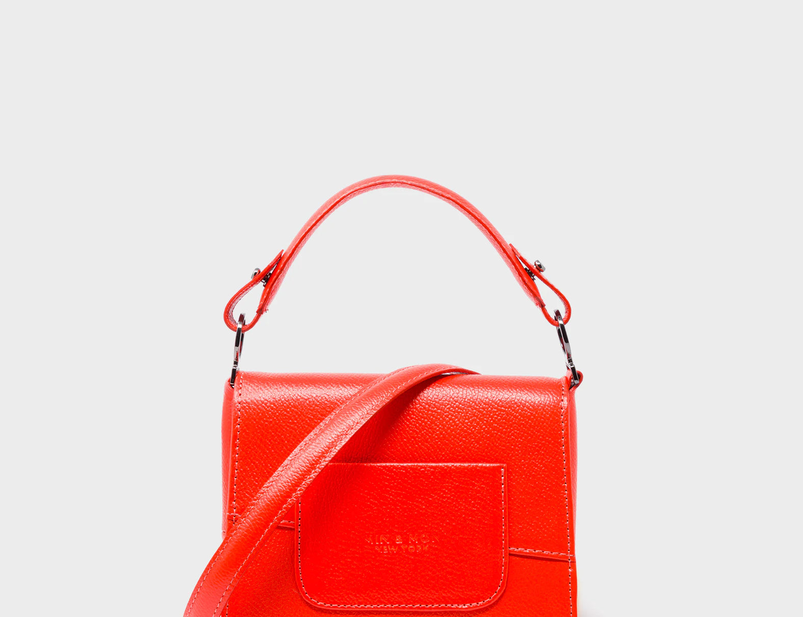 Anastasio Micro Crossbody Handbag Fiesta Red Leather - All Over Eyes Embroidery - Back View