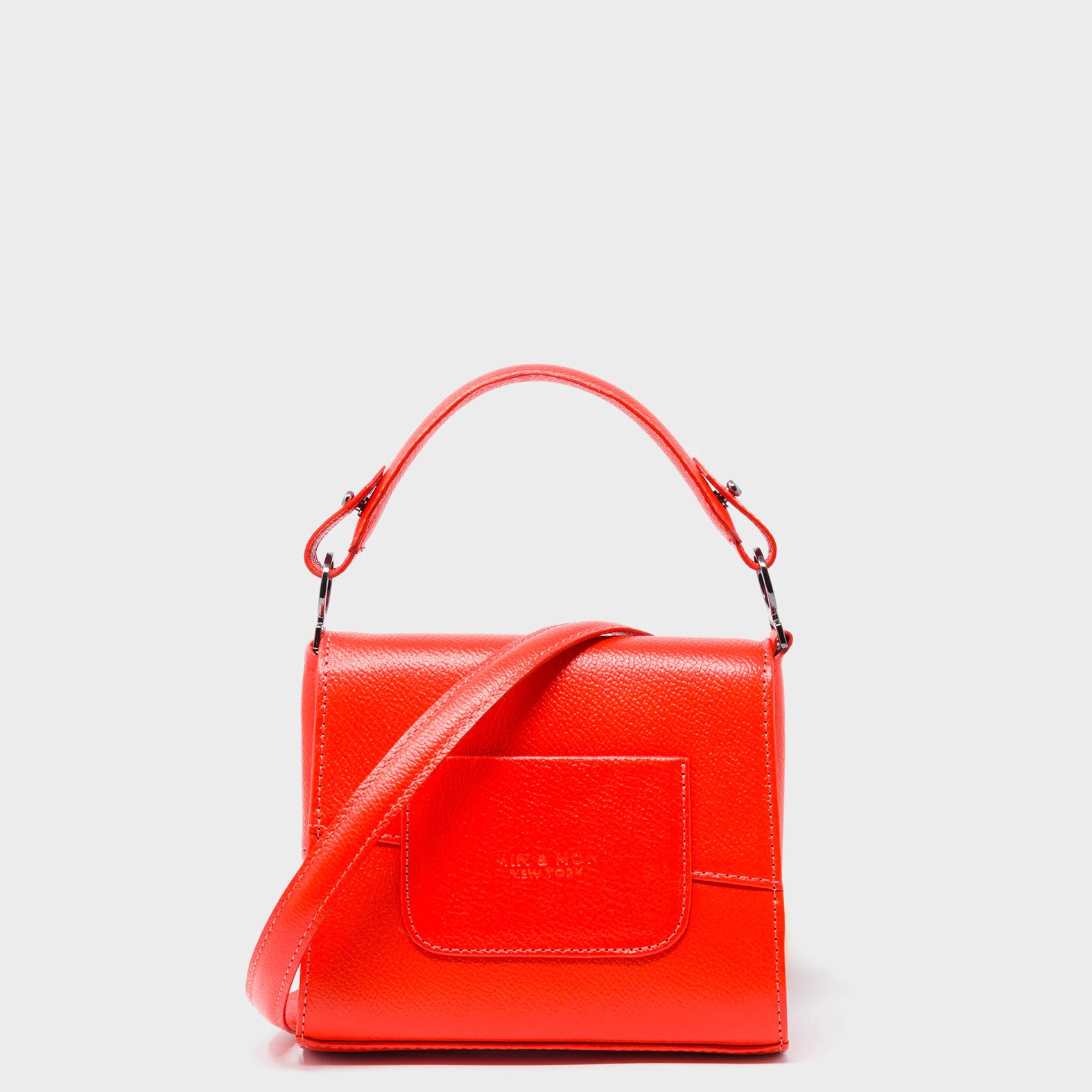Anastasio Micro Crossbody Handbag Fiesta Red Leather - All Over Eyes Embroidery - Back View