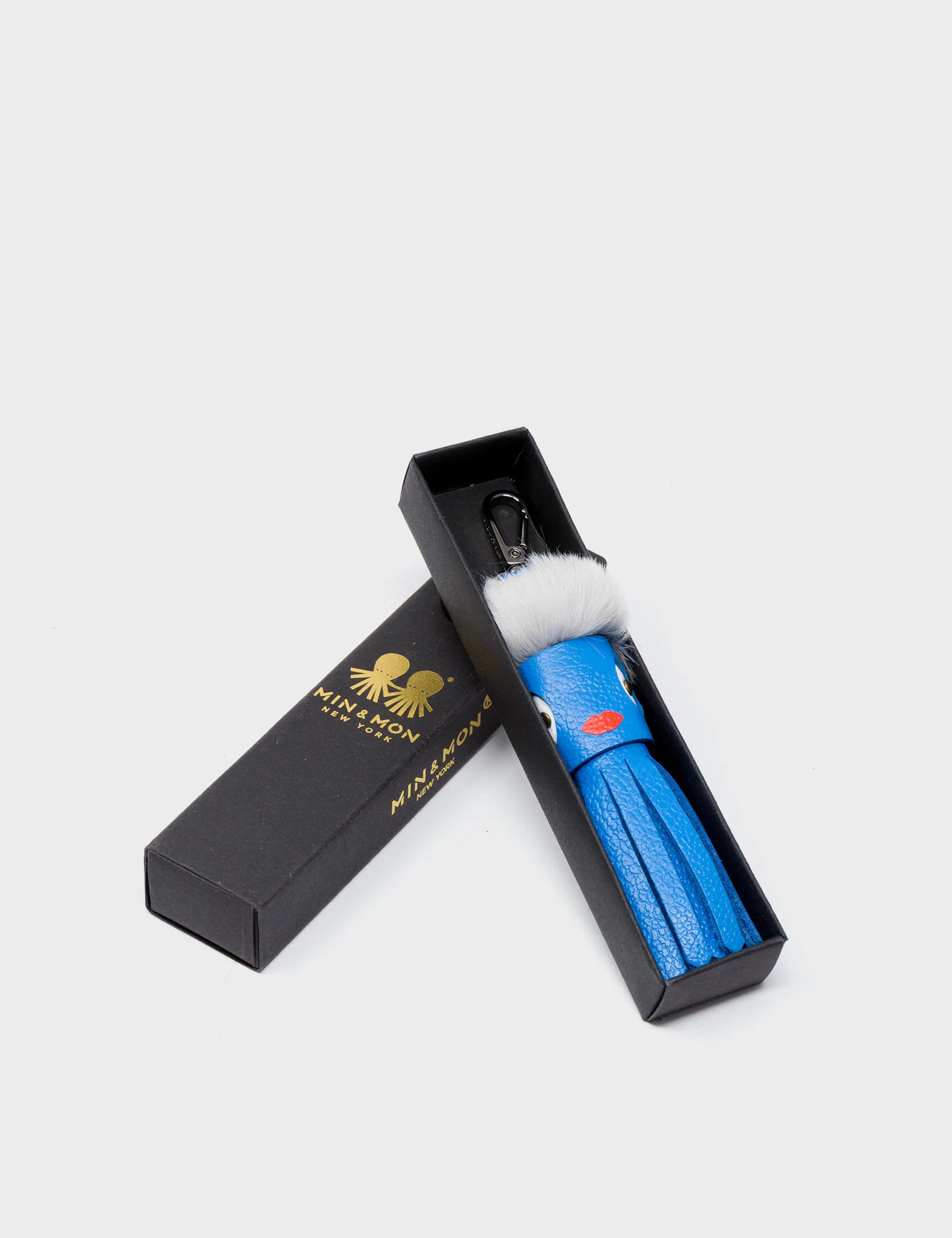 Callie Marie Mayne - Ibiza Blue Leather and Gray Faux Fur - package