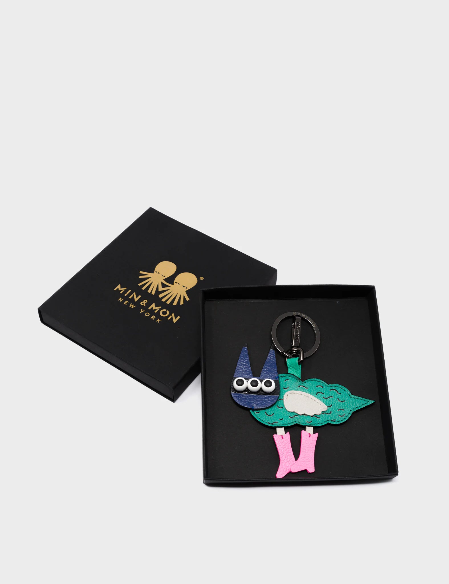 Catwings - Green Leather Keychain - Packaging View