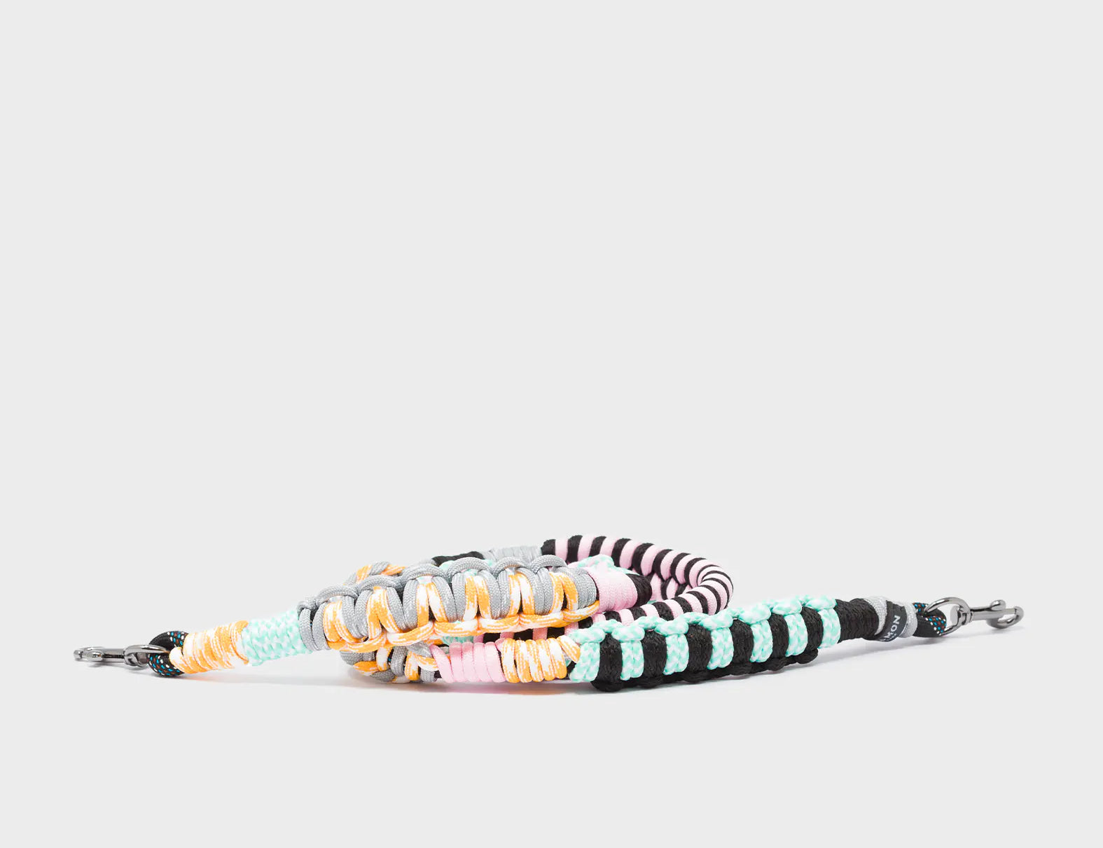 Detachable Shoulder Strap - Yellow, Mint and Gray Handwoven Paracord - Main View