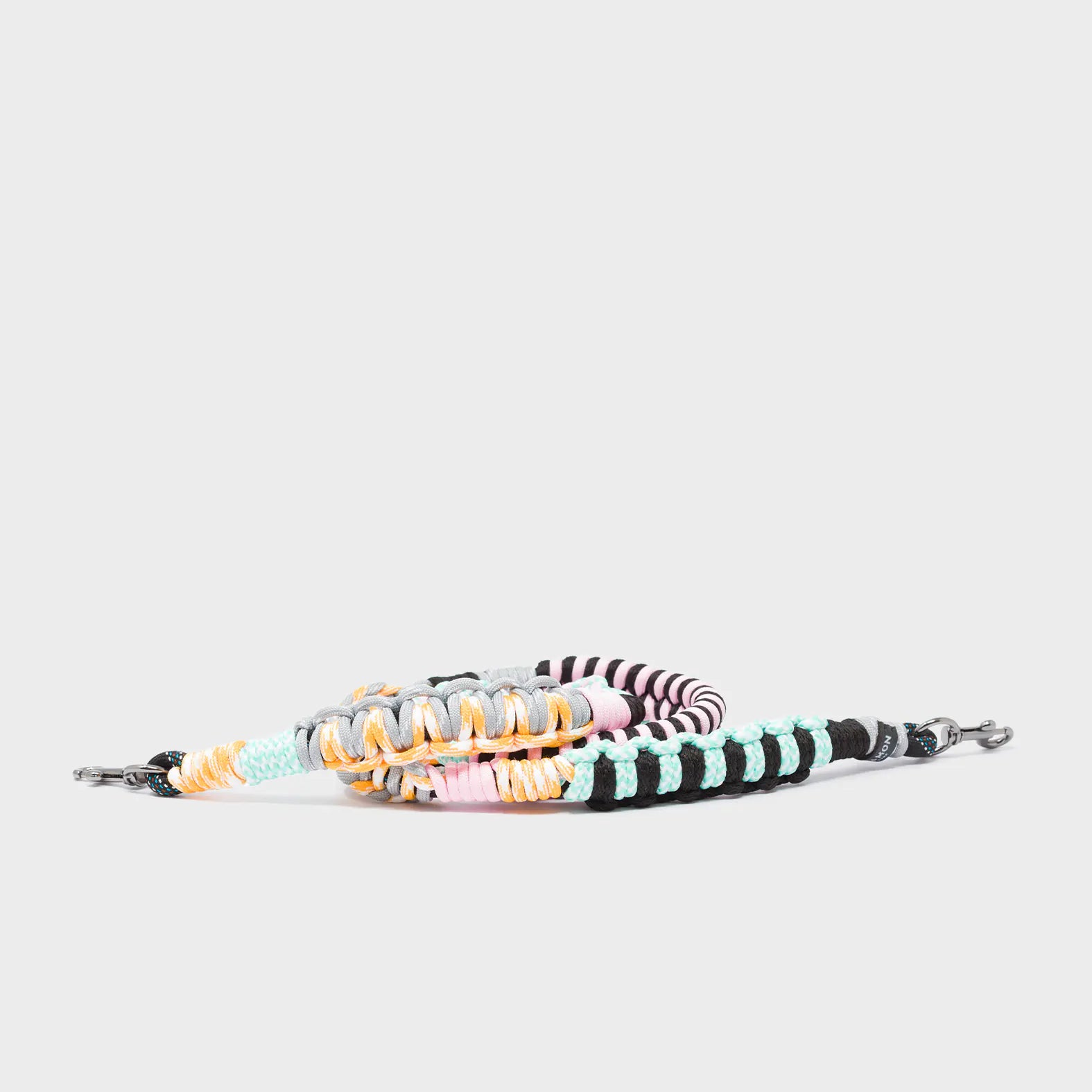 Detachable Shoulder Strap - Yellow, Mint and Gray Handwoven Paracord - Main View