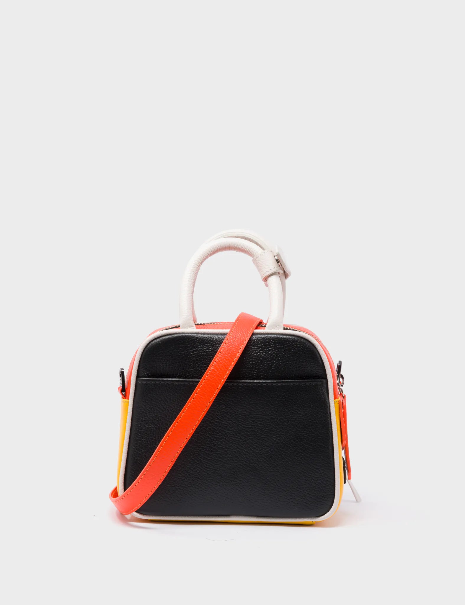 Marino Mini Crossbody Vermillion  Leather Bag - Subway Platform Design - Back View