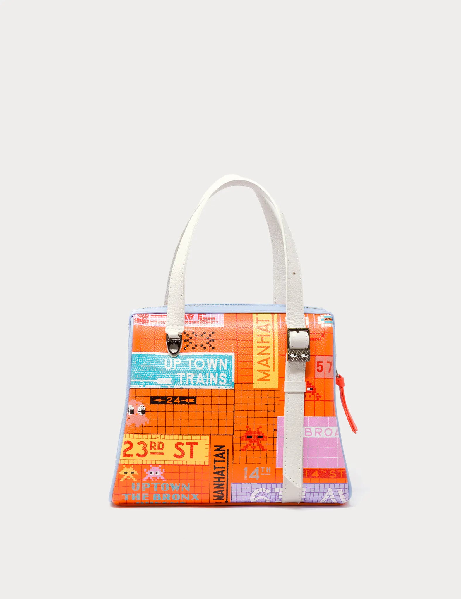 Esther Small Orange Shoulder Bag - Subway Stories Design - Front View