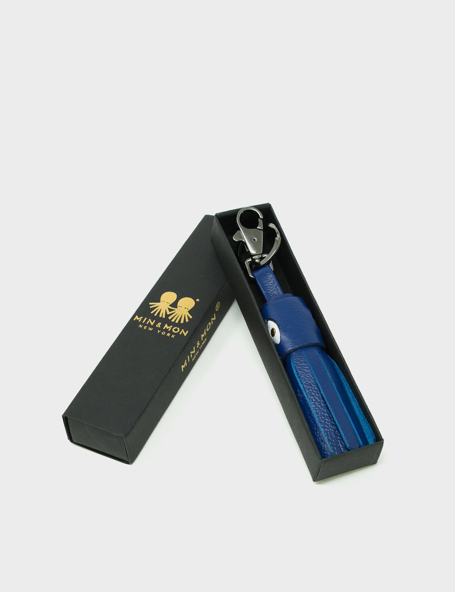 Calamari - Royal Blue Leather Keychain - Box