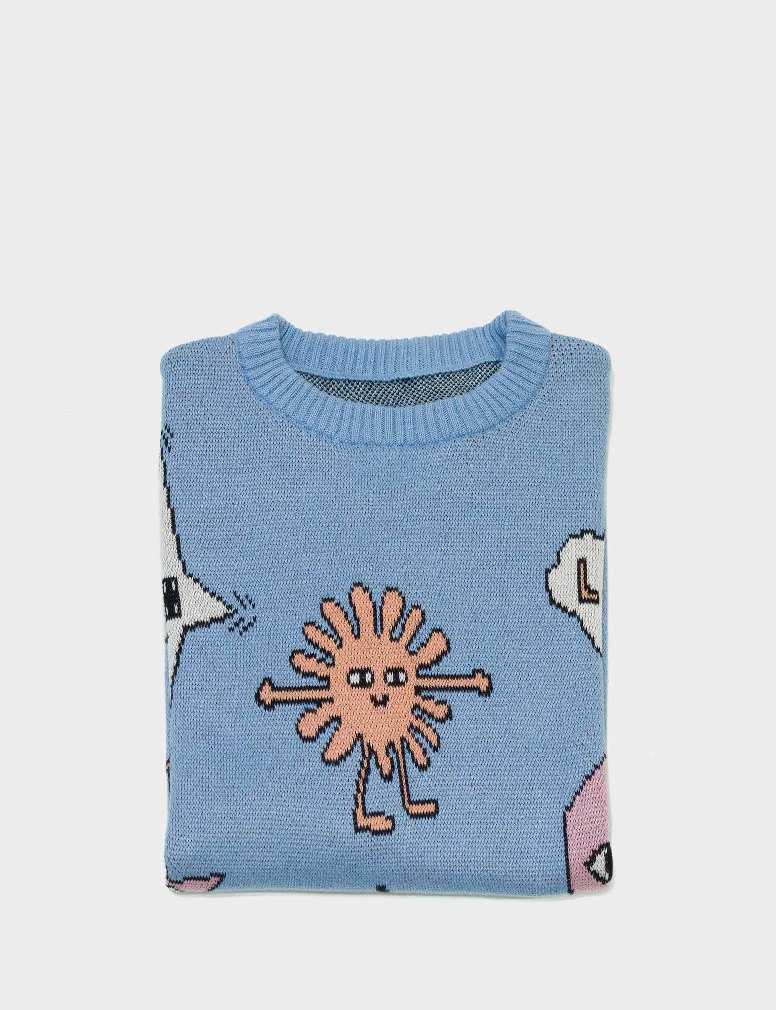 Light Blue Sweater - Doodles - Product View