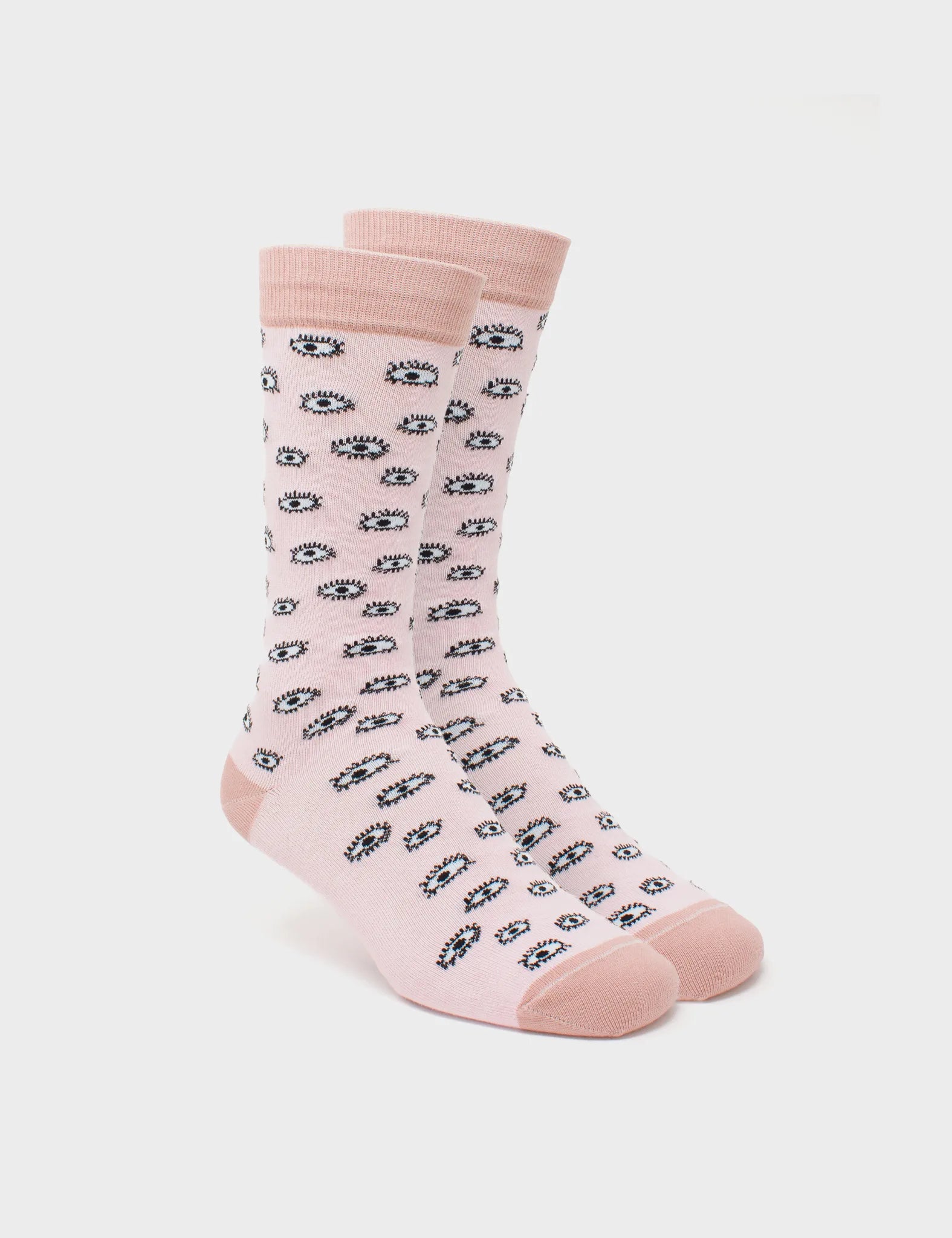 Pink and White Socks - All Over Eyes - Side view