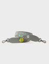 Detachable Gray Leather Shoulder Strap - Floralia Embroidery  - Main View