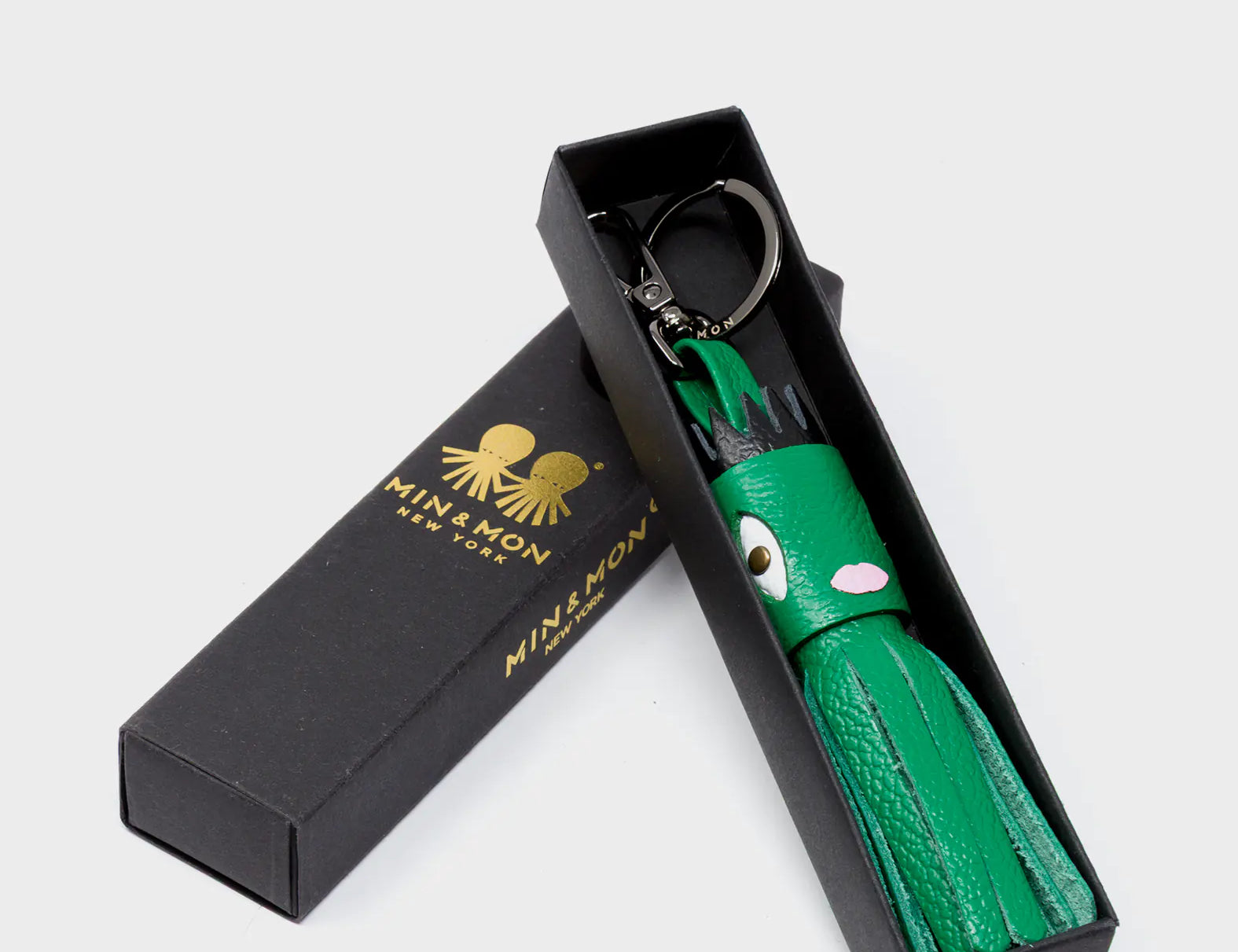 Queen Callie Marie Charm - Ireland Green Leather Keychain - Package