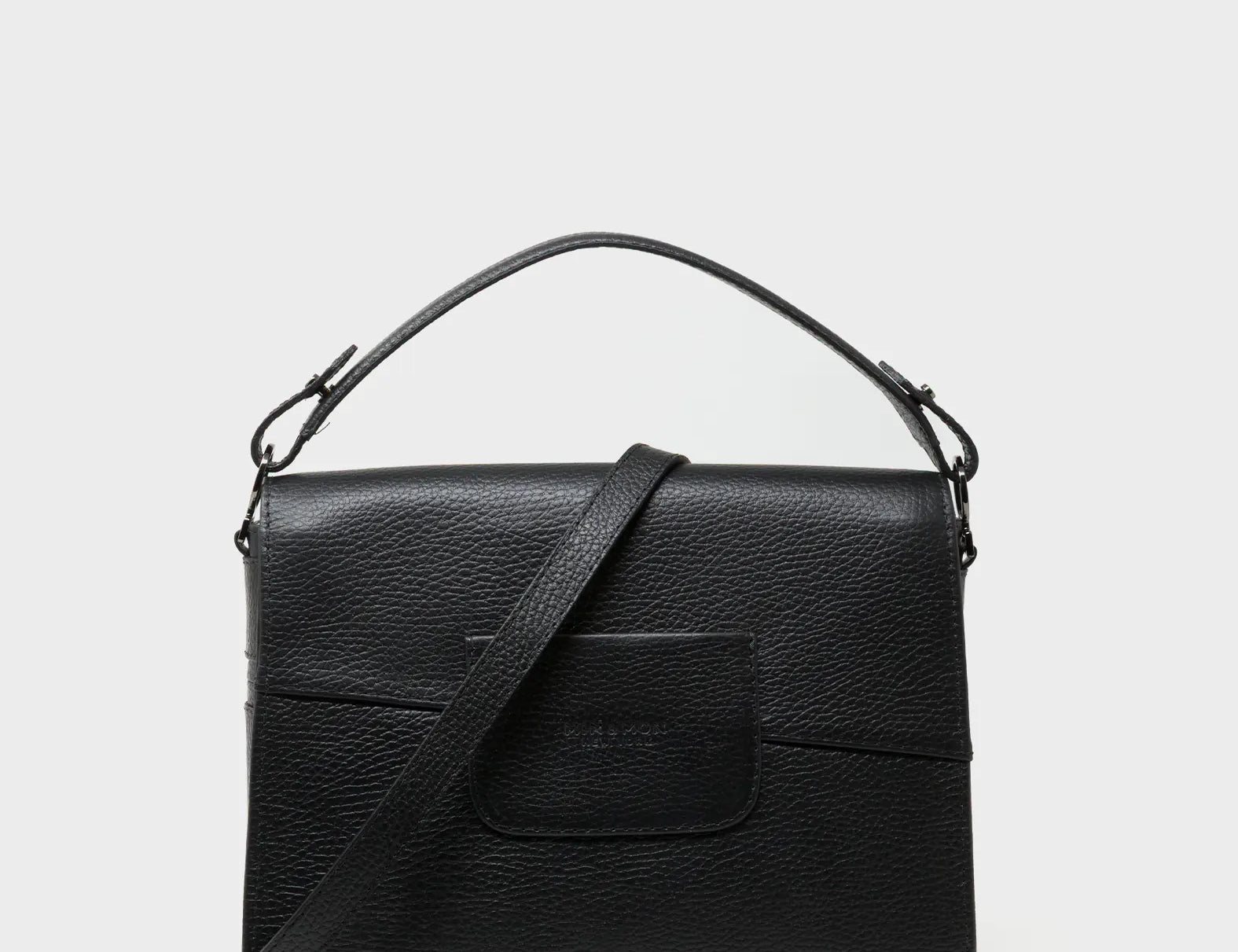 Anastasio Medium Crossbody Handbag Black Leather - All Over Eyes Embroidery - Back View