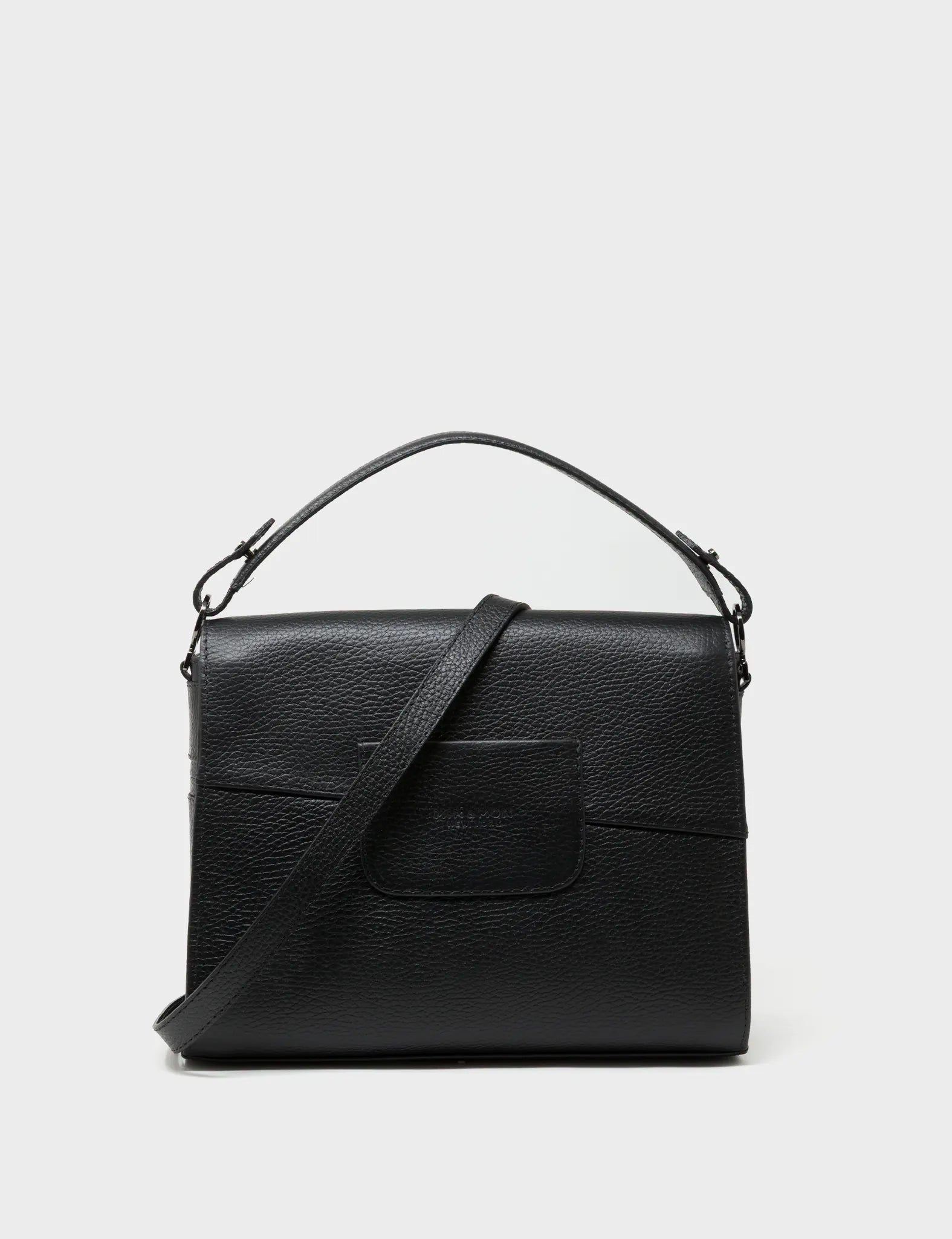Anastasio Medium Crossbody Handbag Black Leather - All Over Eyes Embroidery - Back View