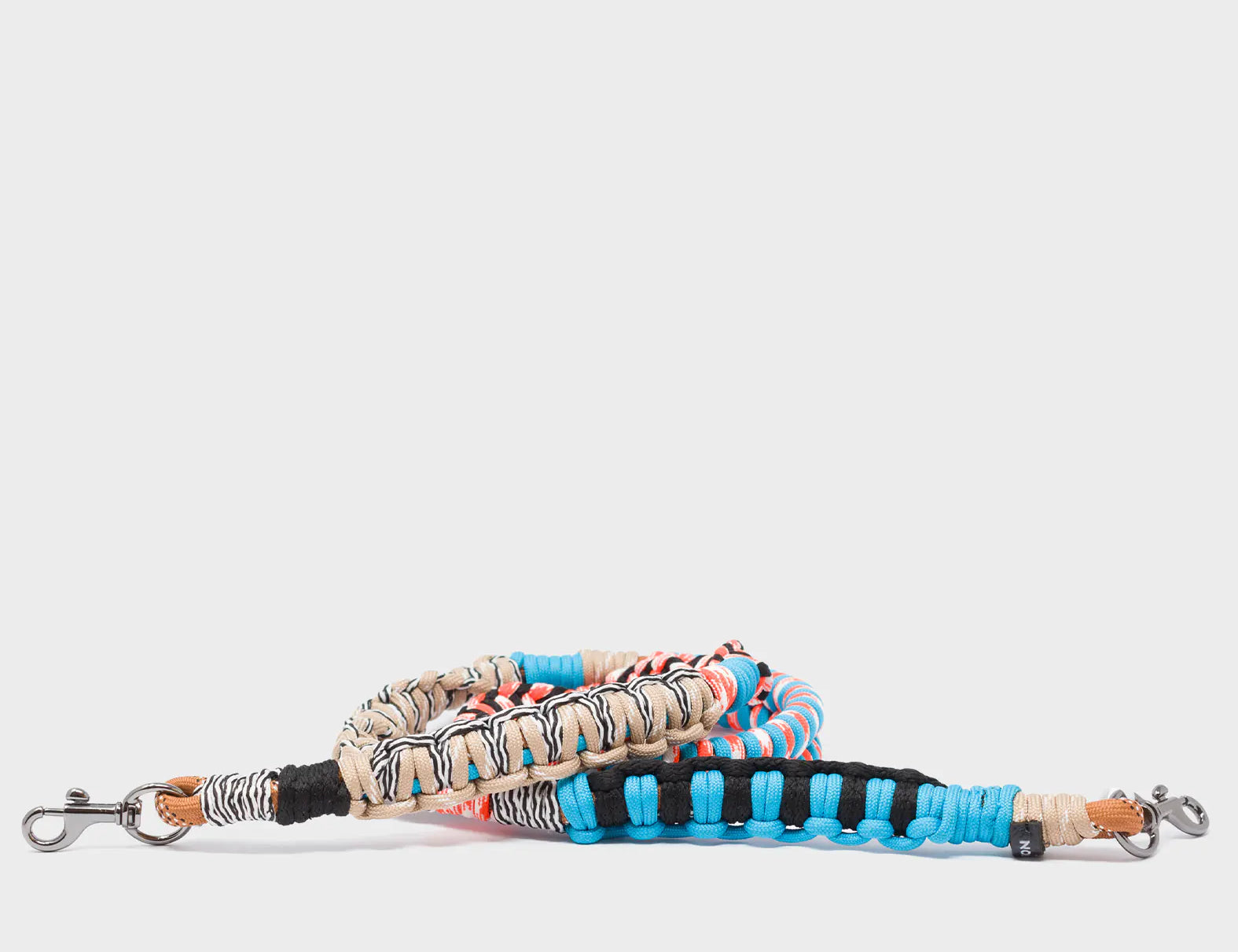 Detachable Shoulder Strap - Cyan Blue and Orange Handwoven Paracord - Main View