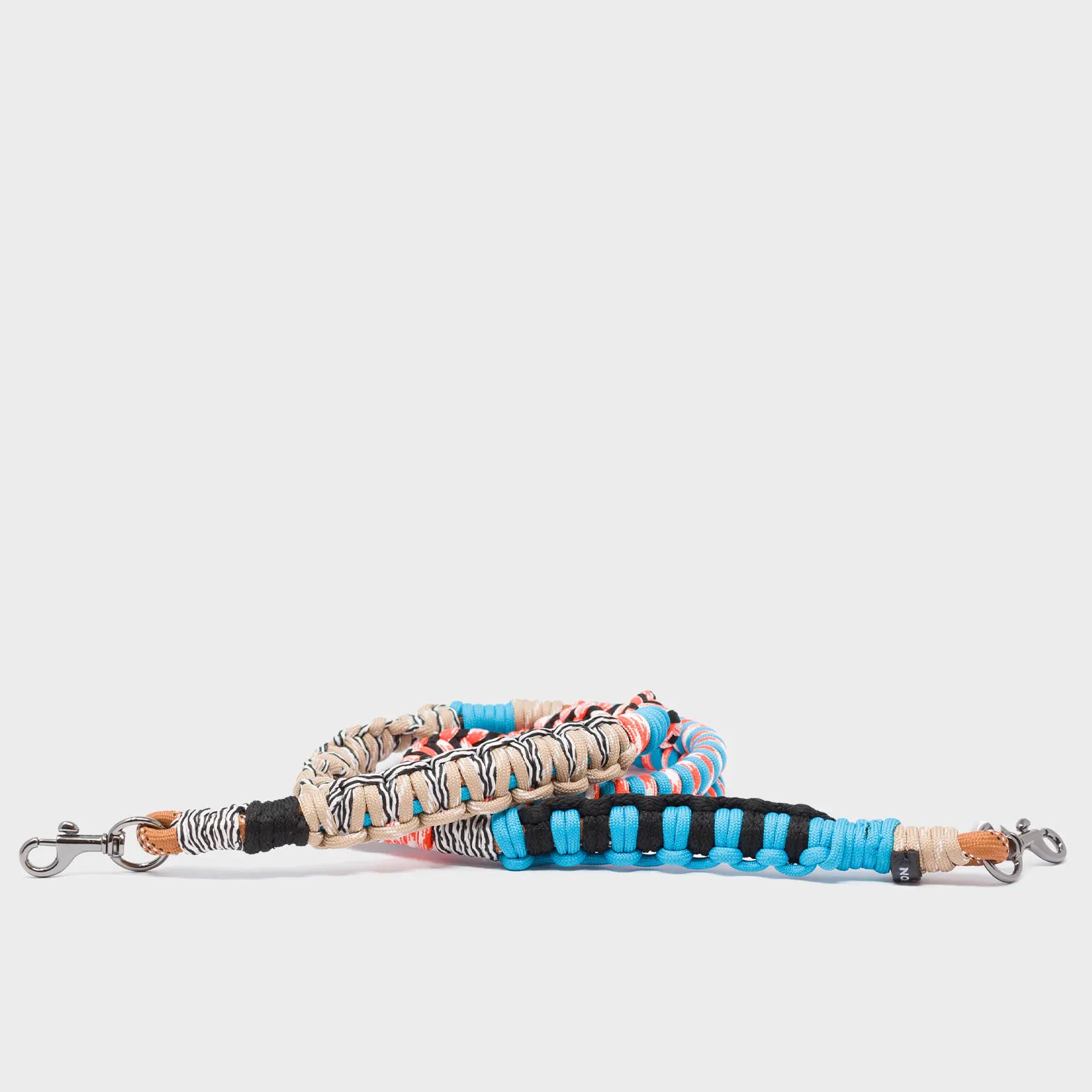 Detachable Shoulder Strap - Cyan Blue and Orange Handwoven Paracord - Main View