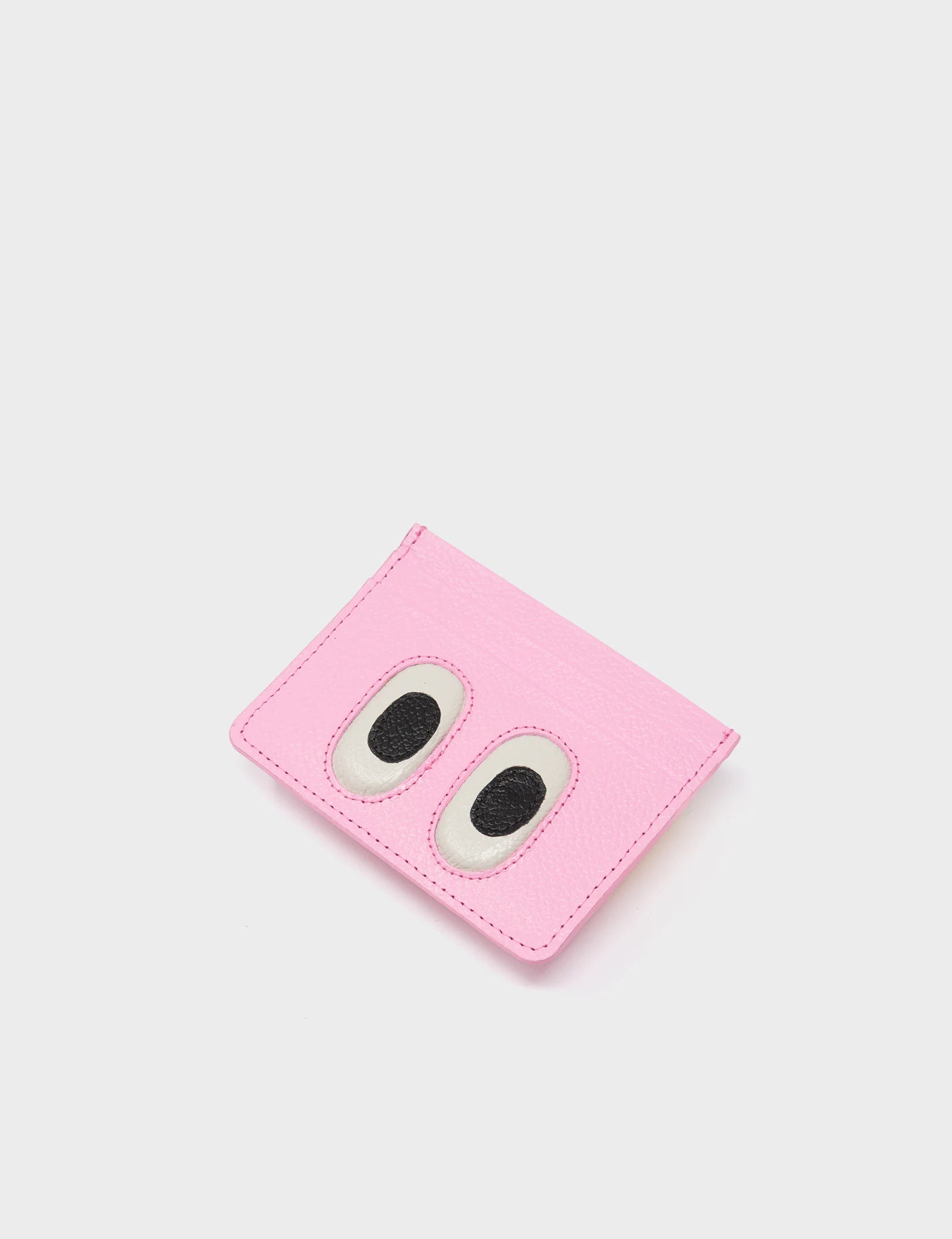 Filium Taffy Pink Leather Cardholder - Look Up 👀 - Open