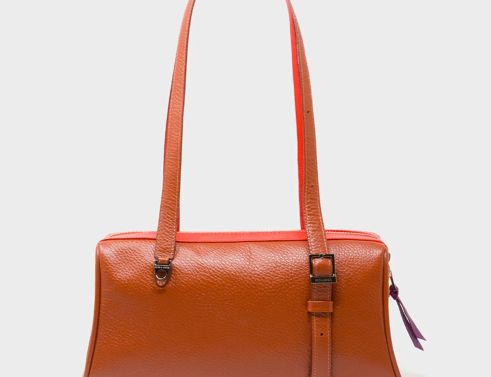 Esther Baked City Brown Satchel Mini Bag - Retro Tiger Embroidery - Back VIew