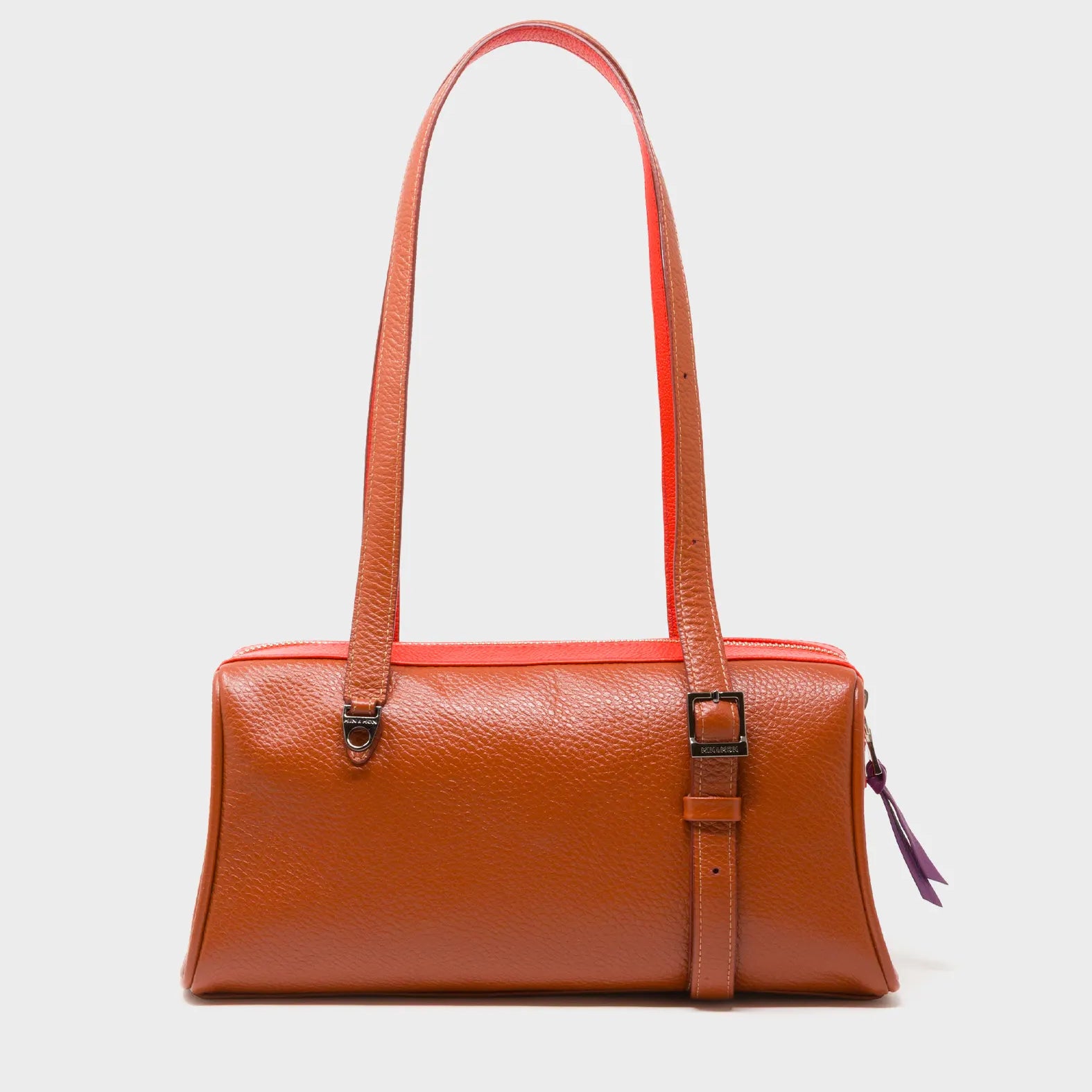 Esther Baked City Brown Satchel Mini Bag - Retro Tiger Embroidery - Back VIew