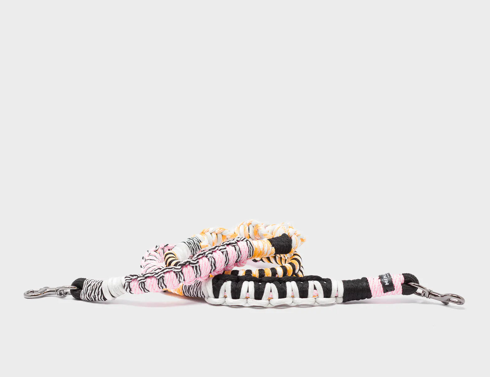Detachable Shoulder Strap - Yellow, Pink and Black Handwoven Paracord - Main View