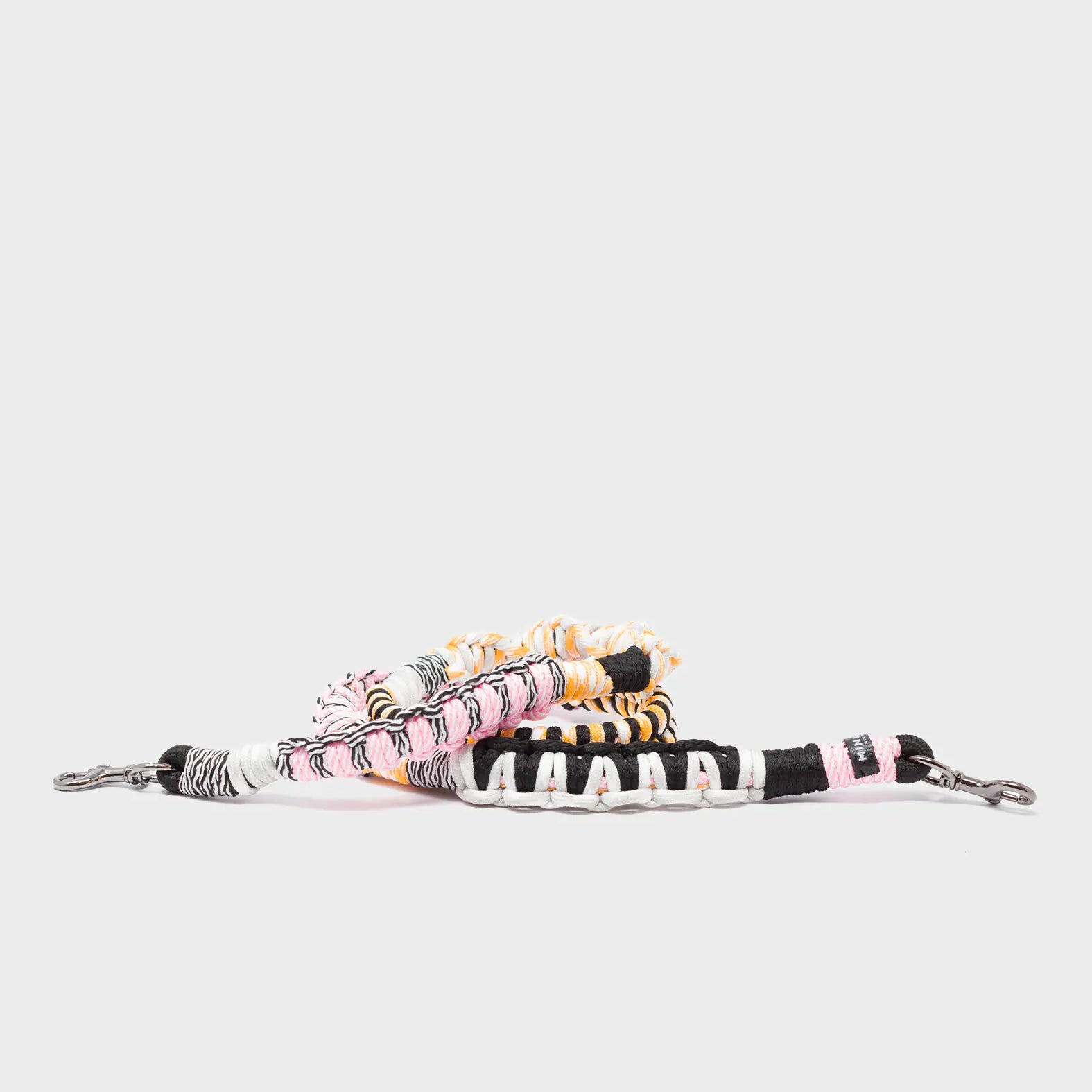 Detachable Shoulder Strap - Yellow, Pink and Black Handwoven Paracord - Main View