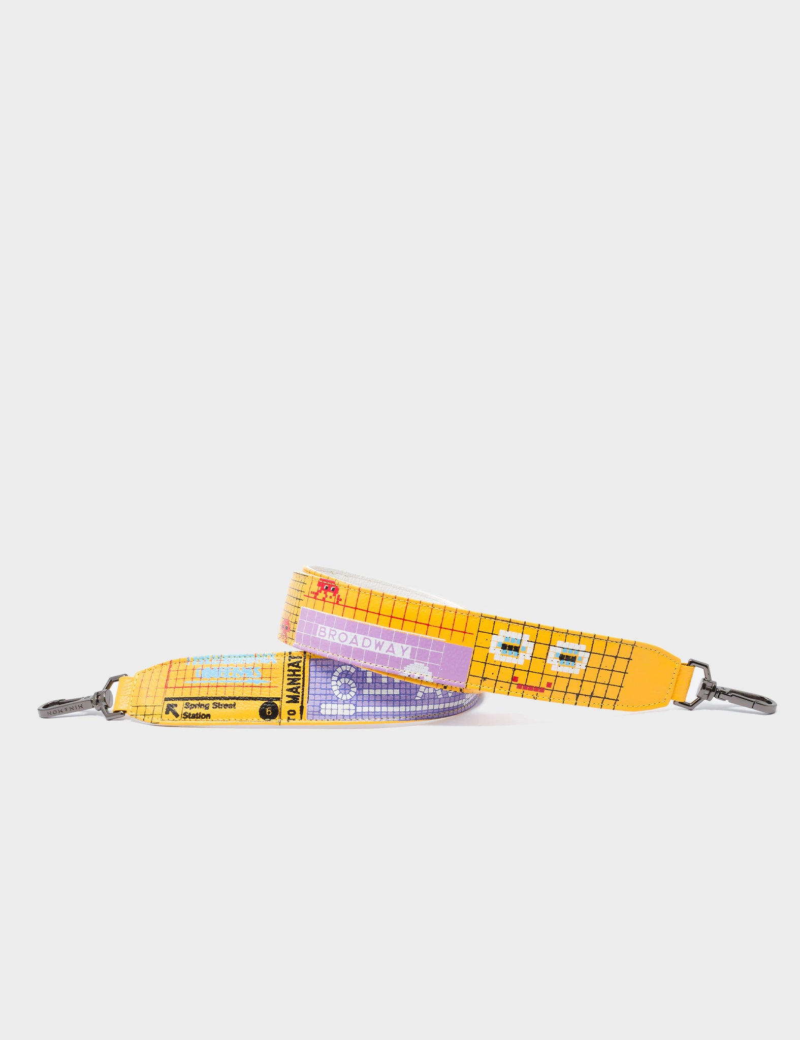 Detachable Yellow Leather Shoulder Strap - Subway Stories Design - Main View