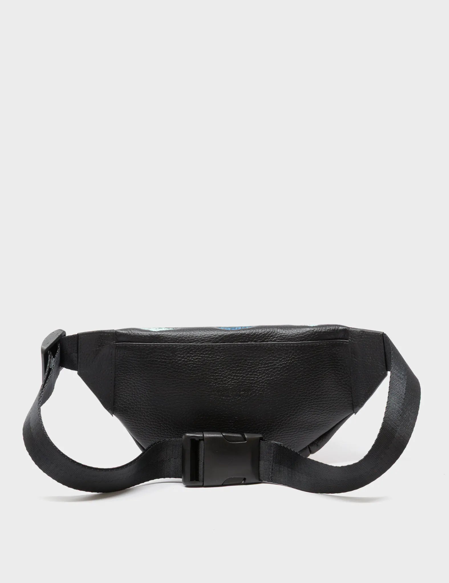 Harold Fanny Pack Black Leather - Happy Clouds Embroidery  - Back View