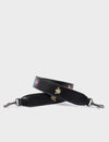 Detachable Black Leather Shoulder Strap - Embroidered Critters